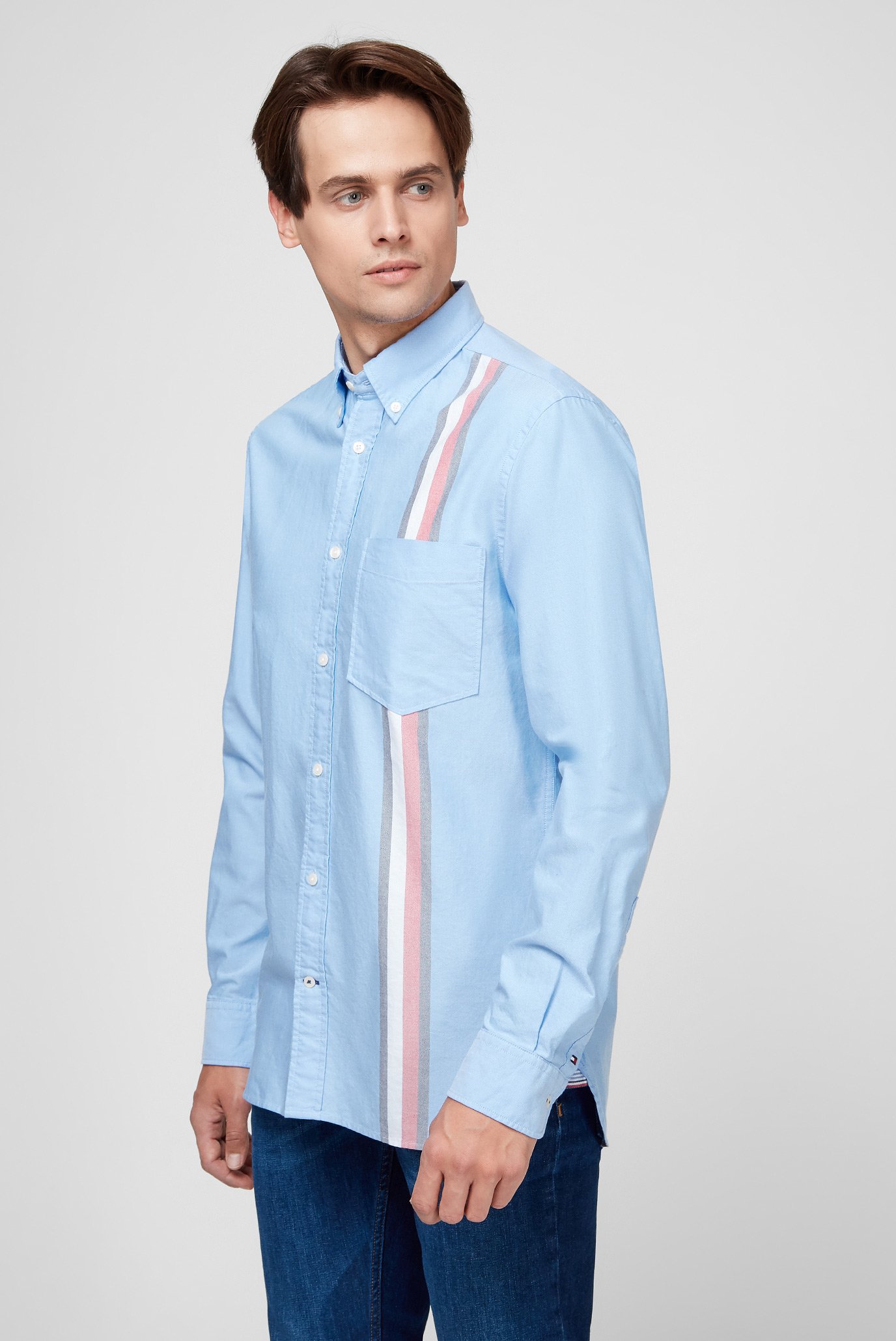 Мужская голубая рубашка ENGINEERED STRIPE OXFORD 8