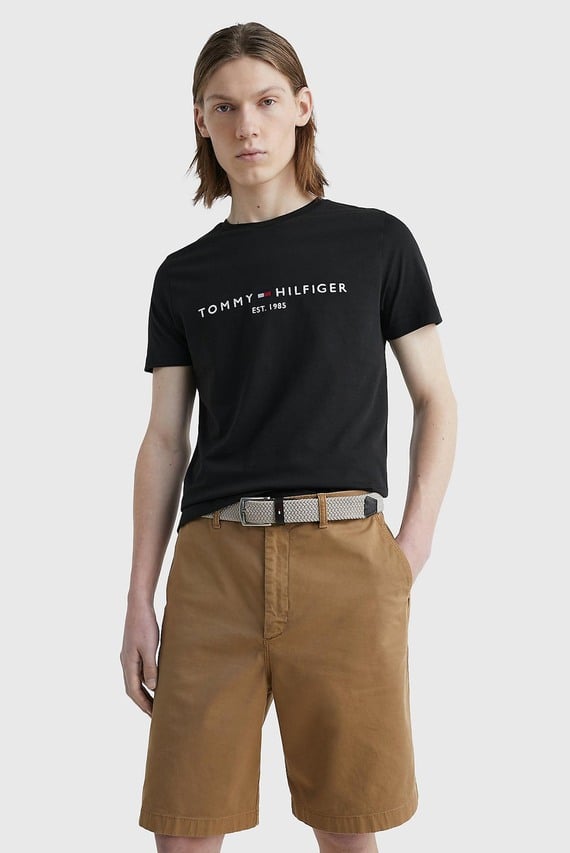 Мужская черная футболка CORE TOMMY LOGO TEE Tommy Hilfiger