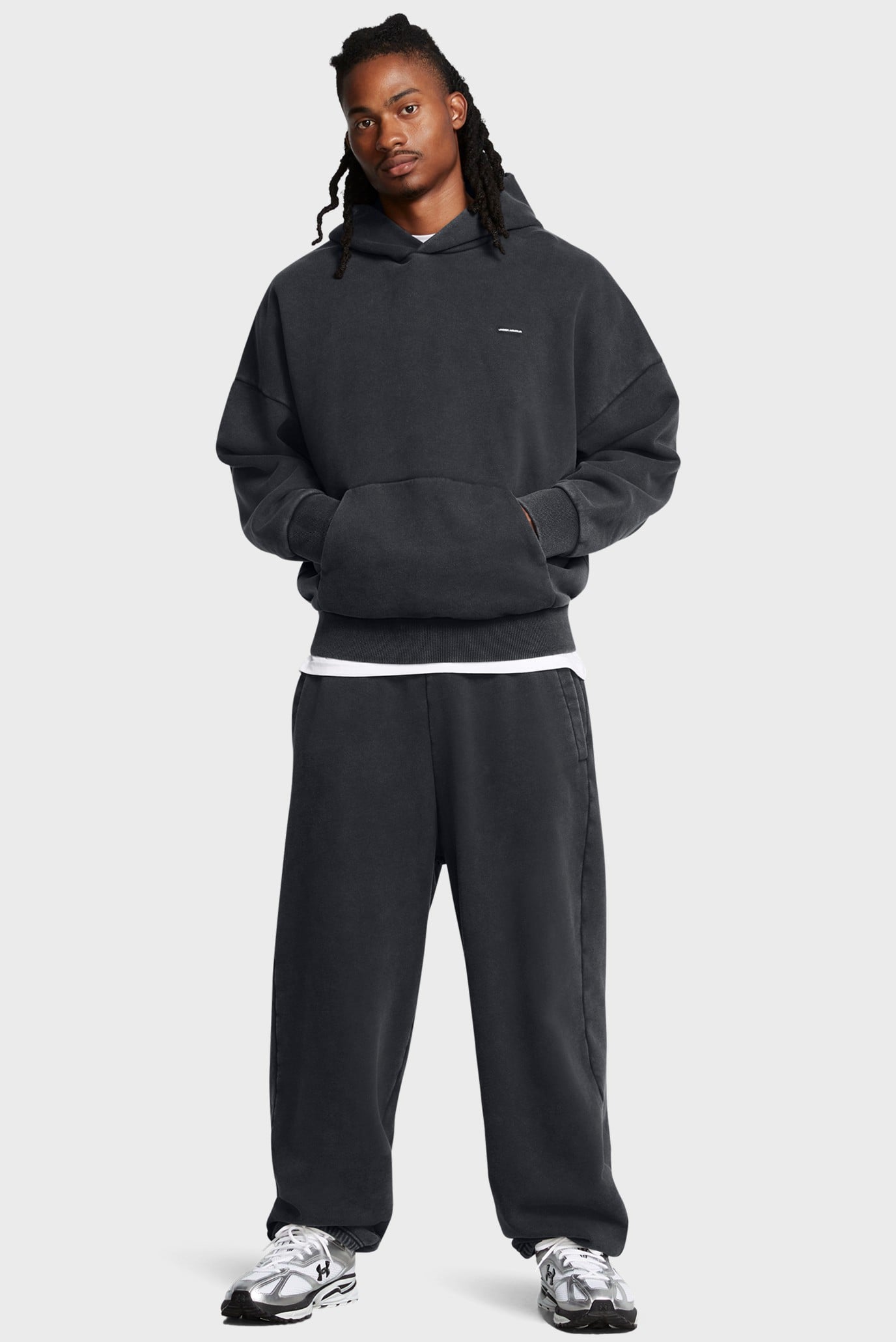 Мужские черные спортивные брюки UA Icon HWT Flc Wash OS Pant 2