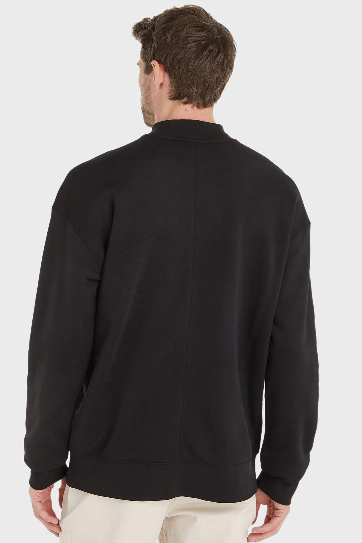 Мужской черный свитшот COTTON MODAL FESTIVE LOGO CREW 5