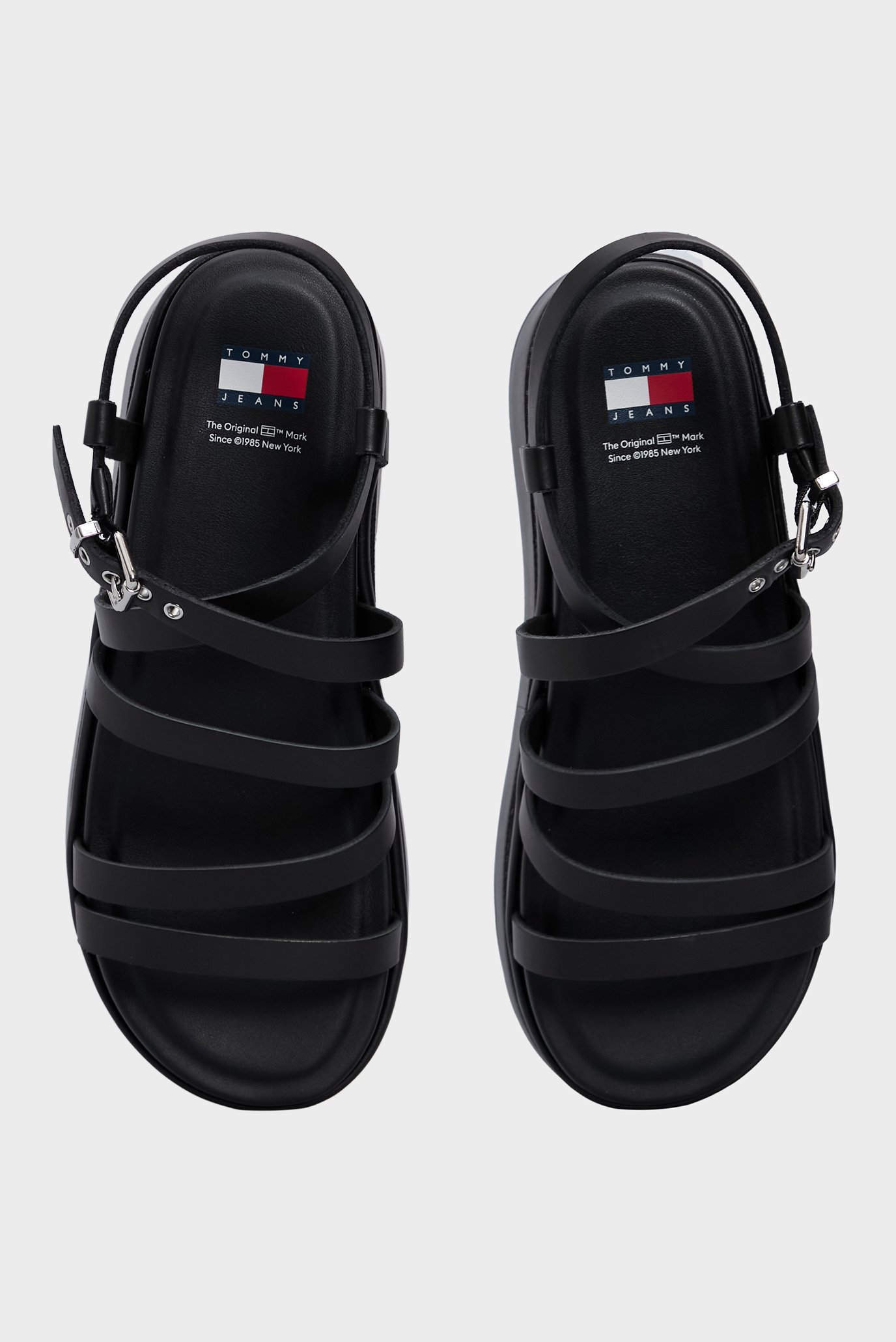 Женские черные кожаные босоножки TJW STRAPPY WEDGE SANDAL 4