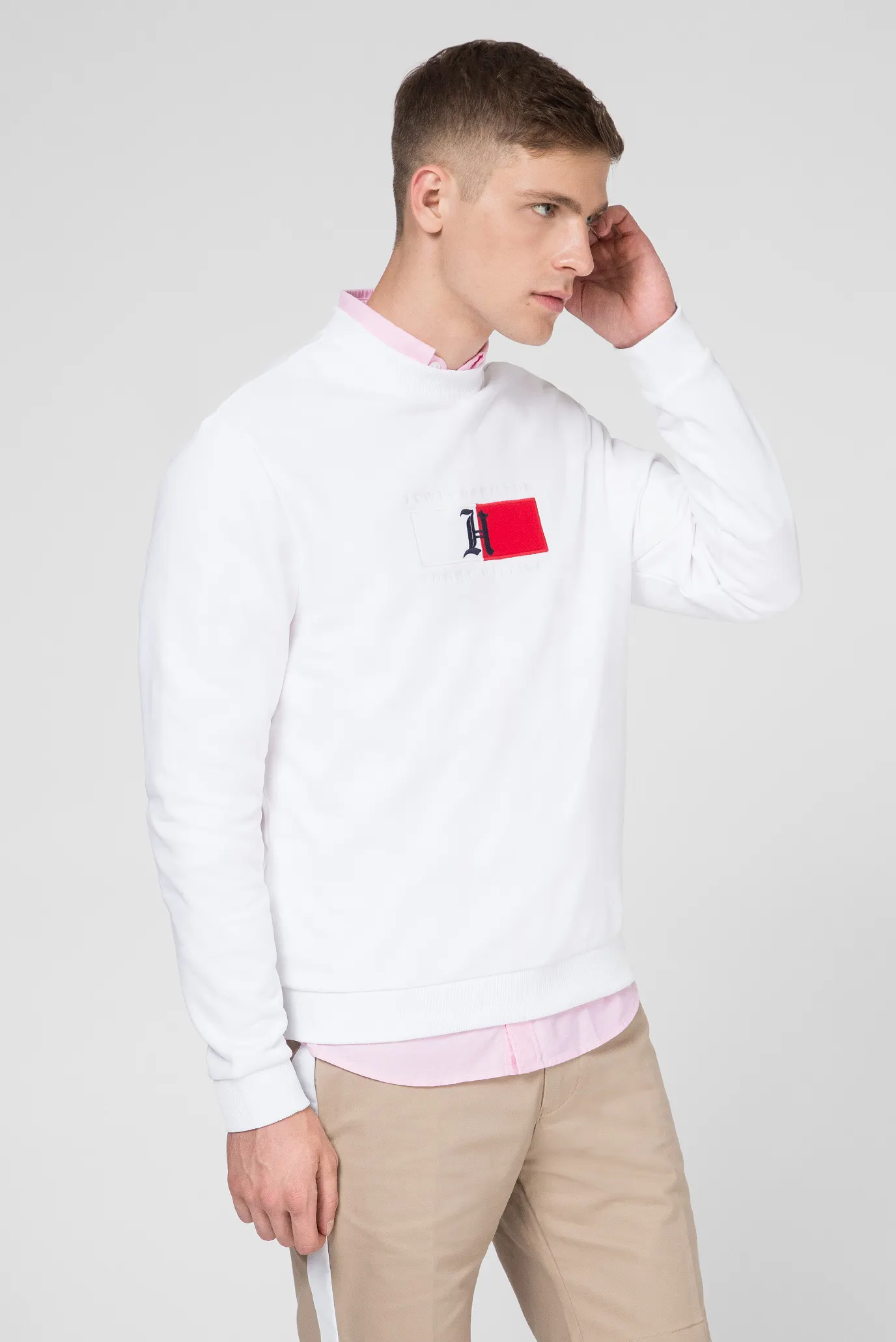 Мужской белый свитшот LEWIS HAMILTON LOGO 7