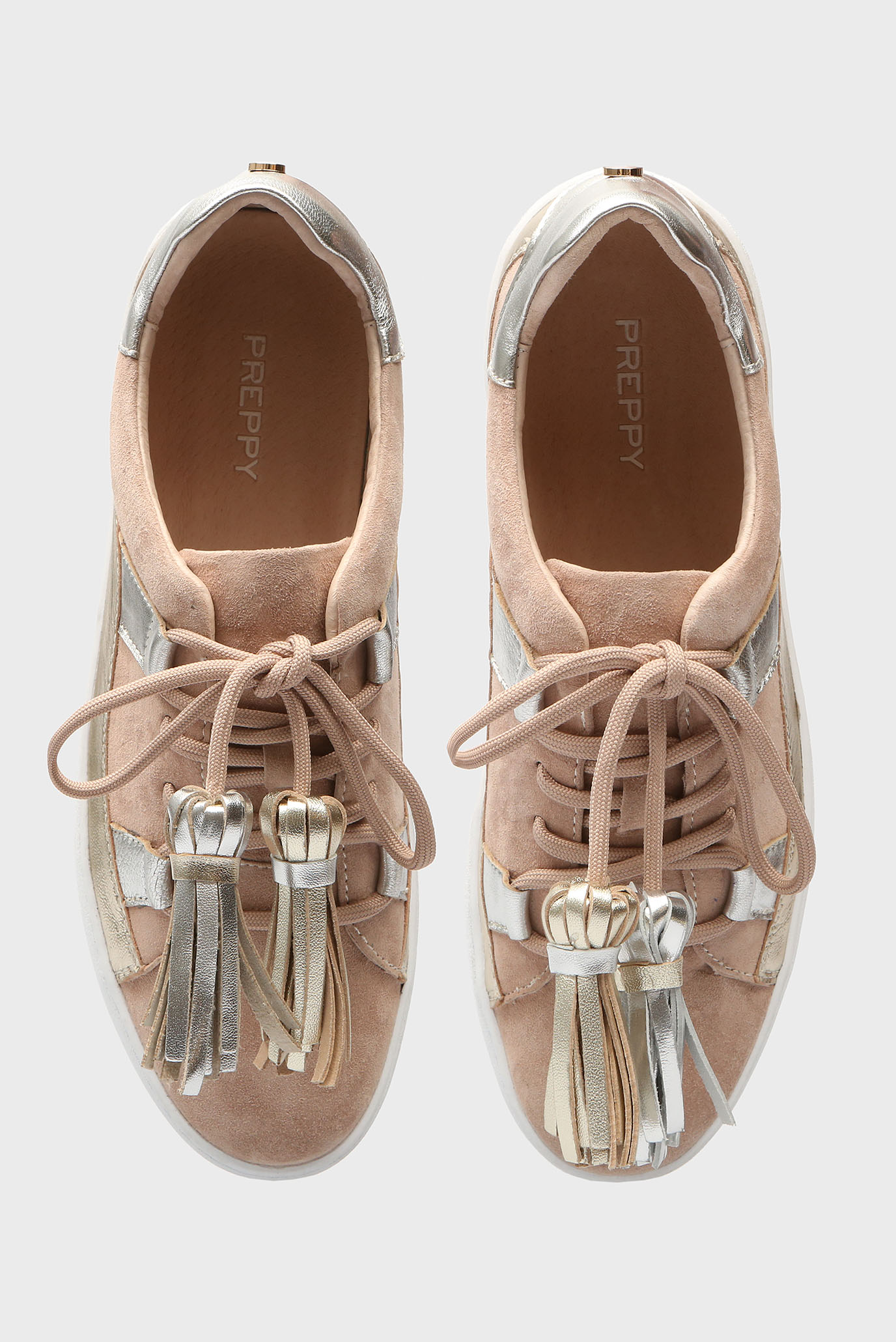 Женские бежевые замшевые сникеры Jizele 8