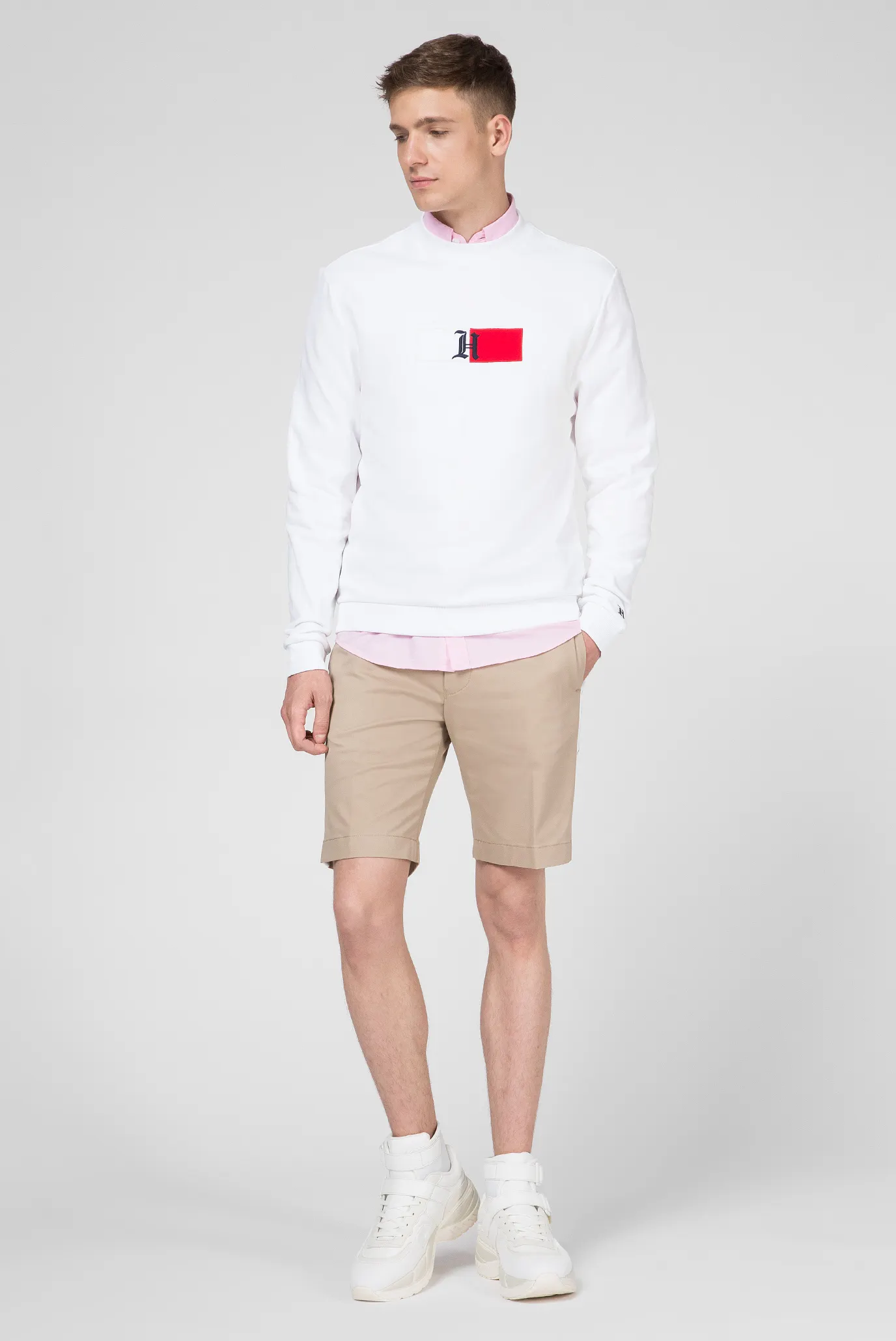 Мужской белый свитшот LEWIS HAMILTON LOGO 10