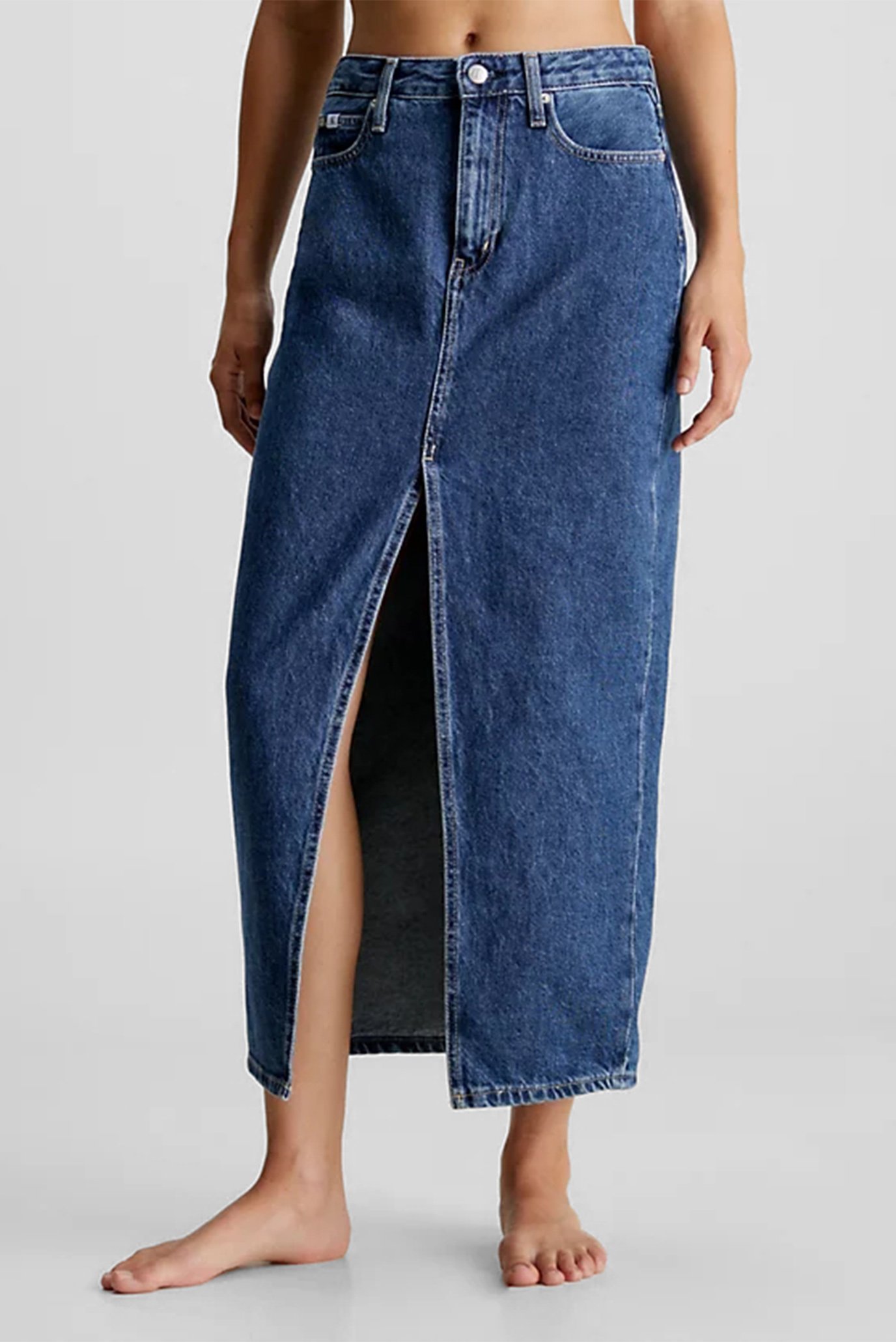 Юбка/FRONT SPLIT MAXI DENIM SKIRT 1