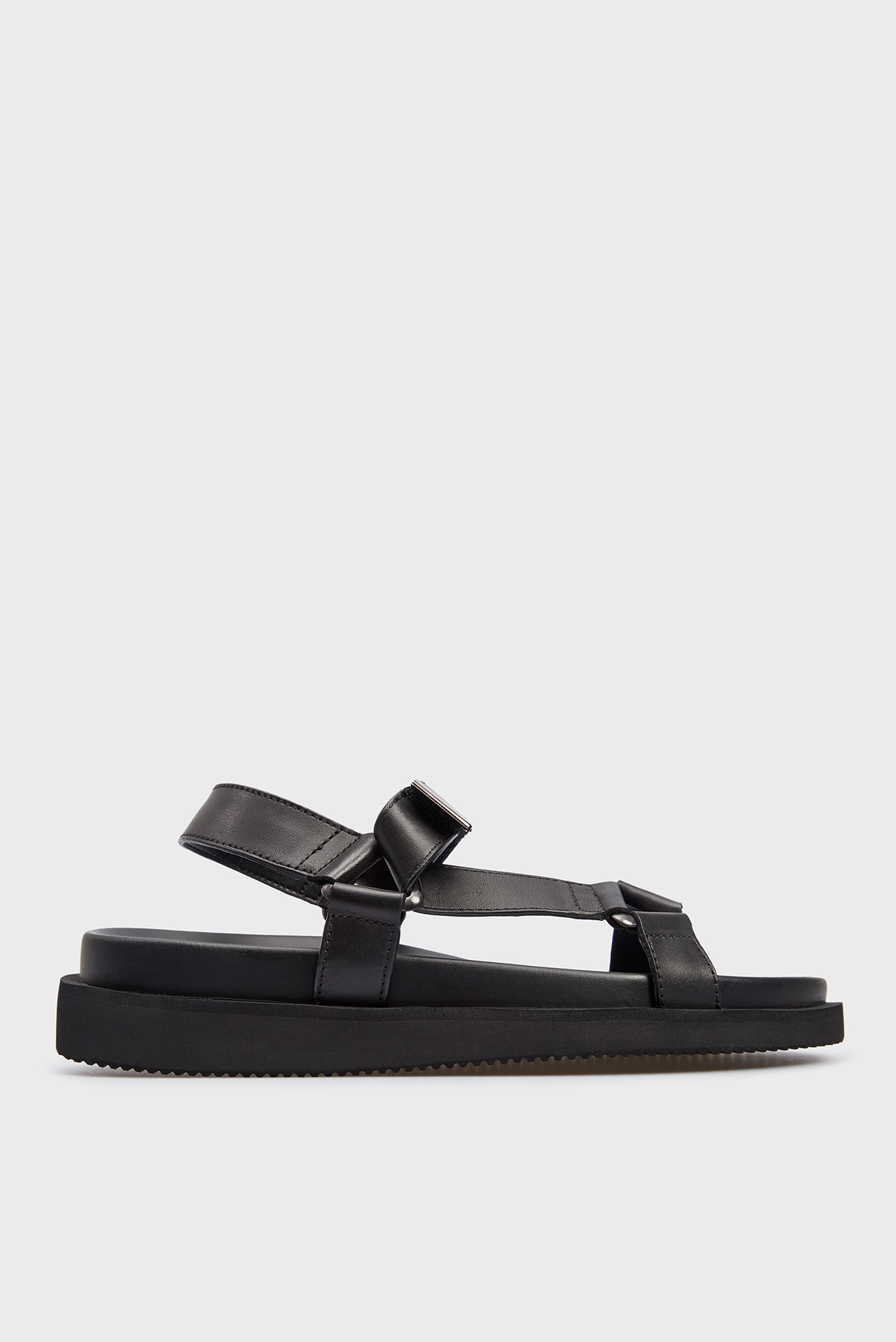 Мужские черные кожаные сандалии 6