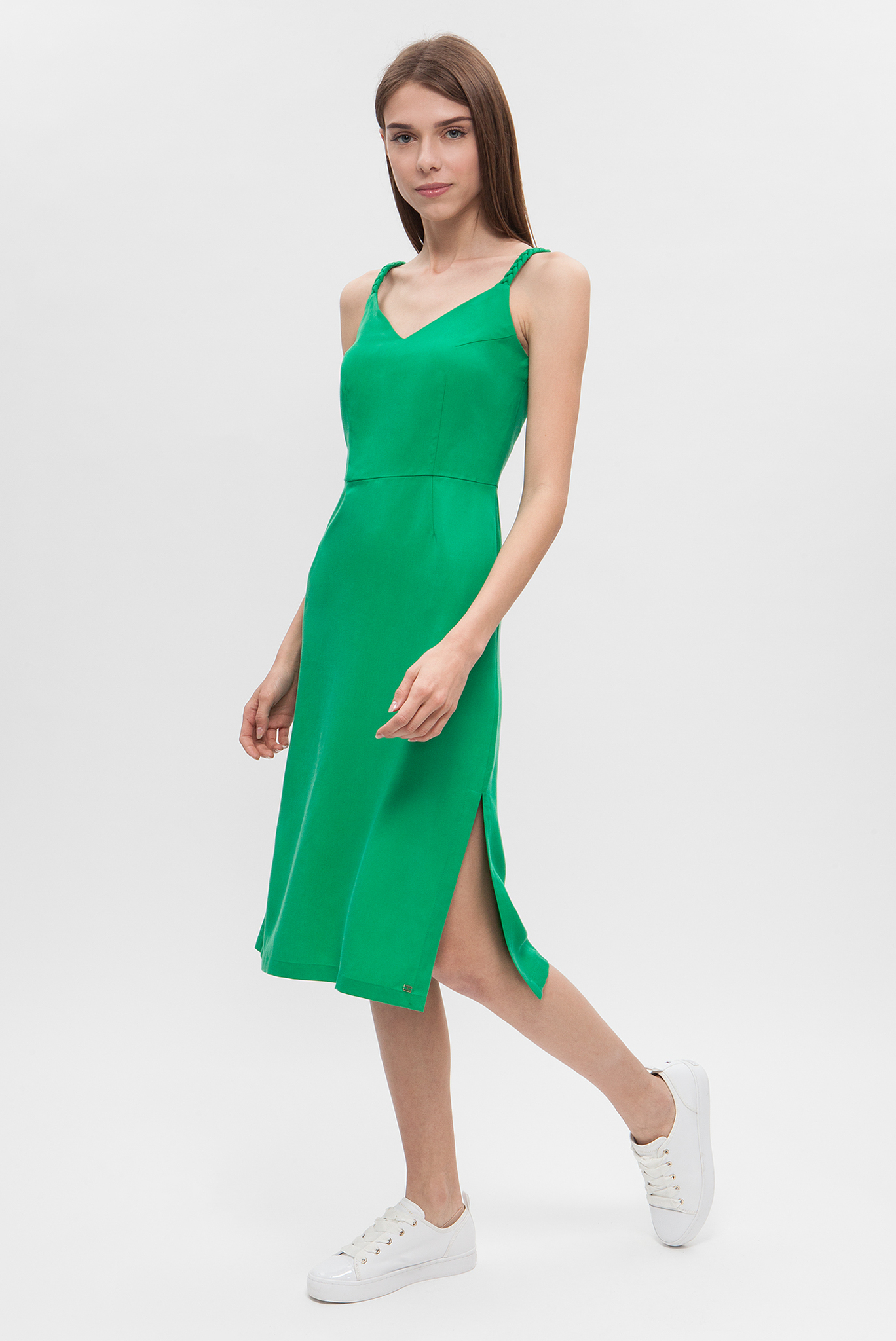 Женское зеленое платье 2