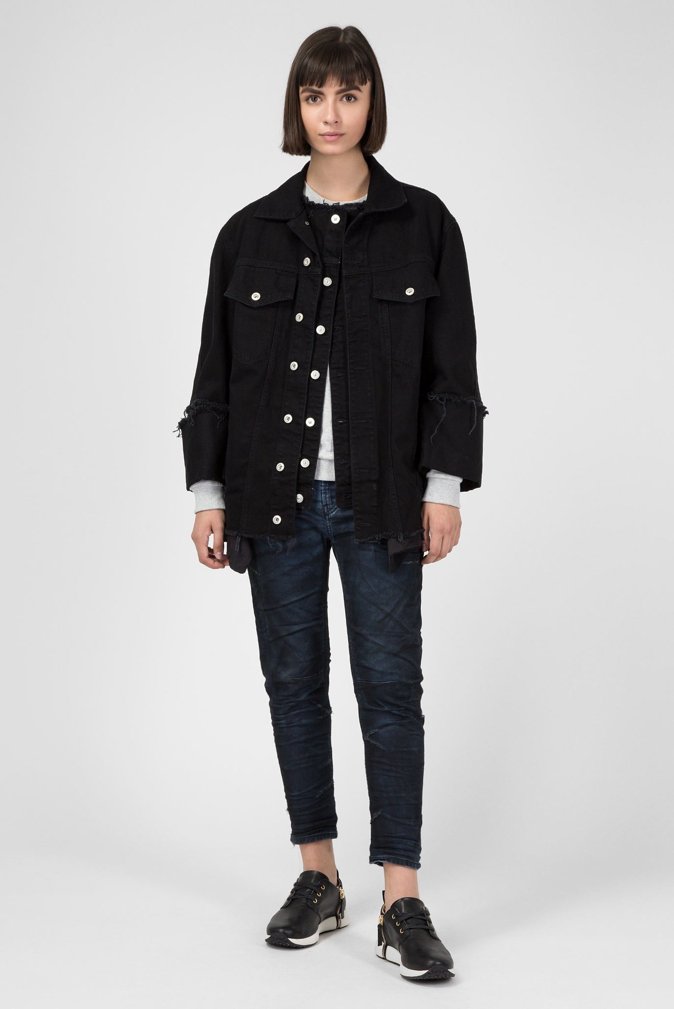 Женская черная джинсовая курткаDE-VISEMAC GIACCA 5