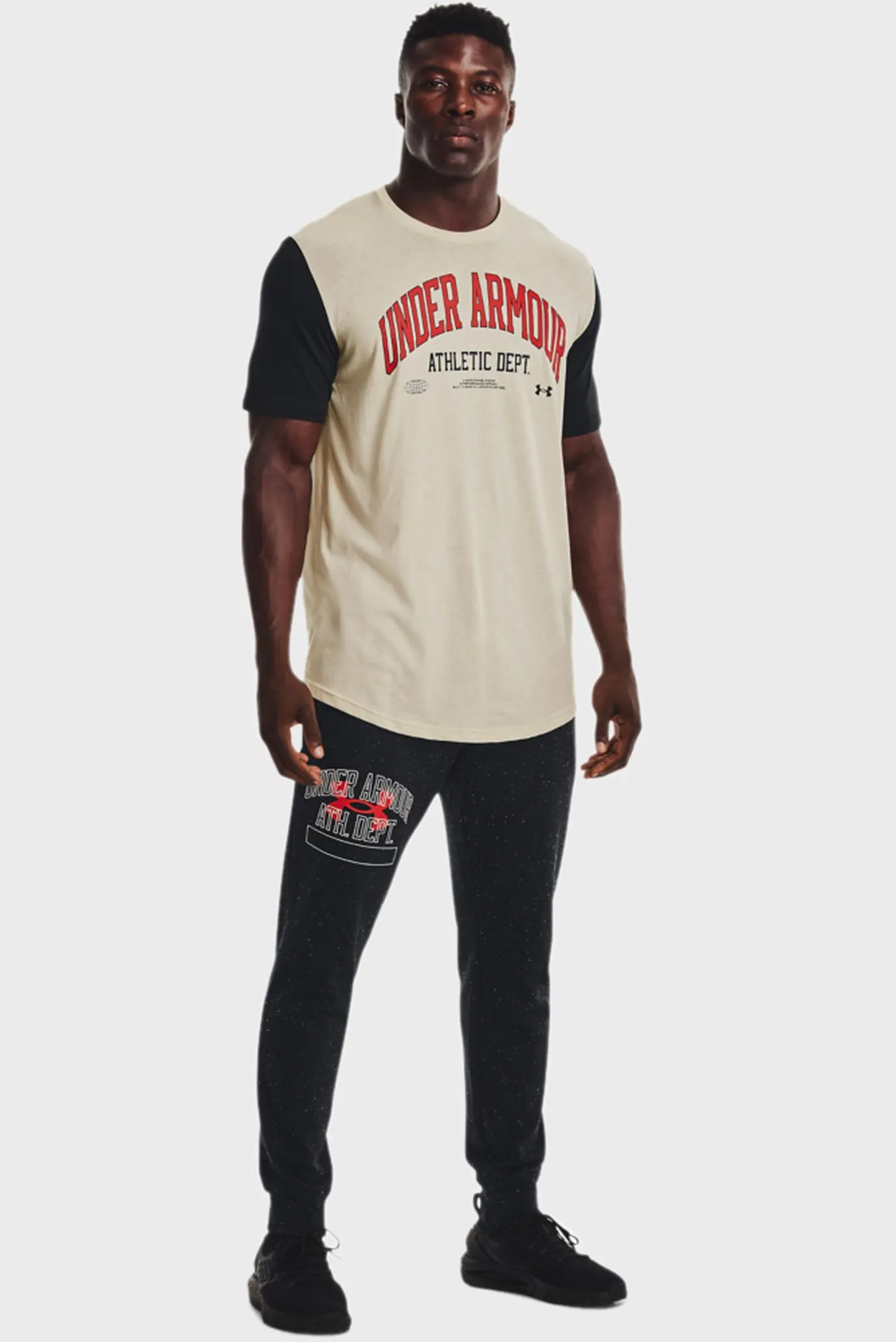 Мужская бежевая футболка UA ATH DEPT CLRBLK SS 2