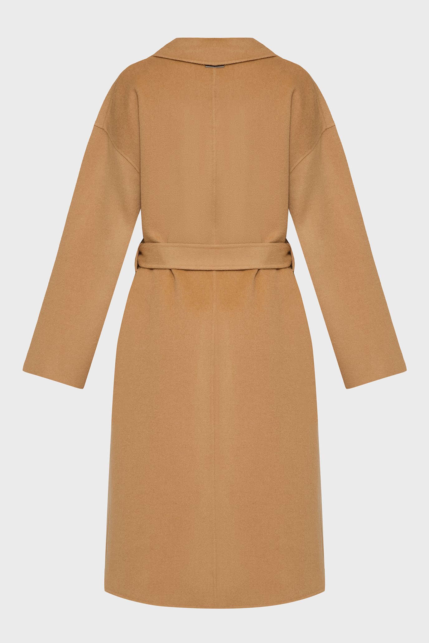 Женское коричневое шерстяное пальто DF WOOL WRAP COAT 2