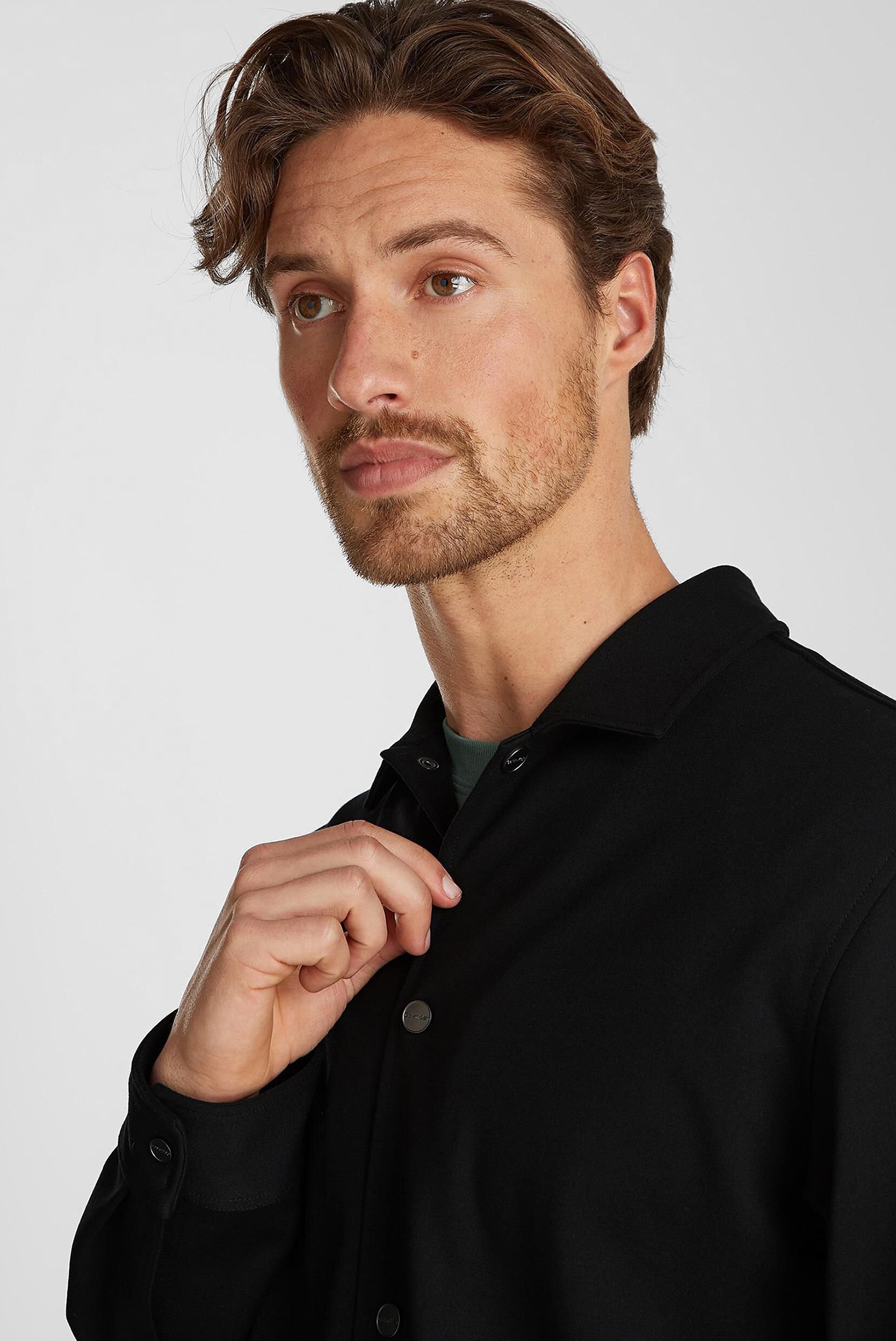 Мужская черная рубашка COMFORT KNIT OVERSHIRT 2