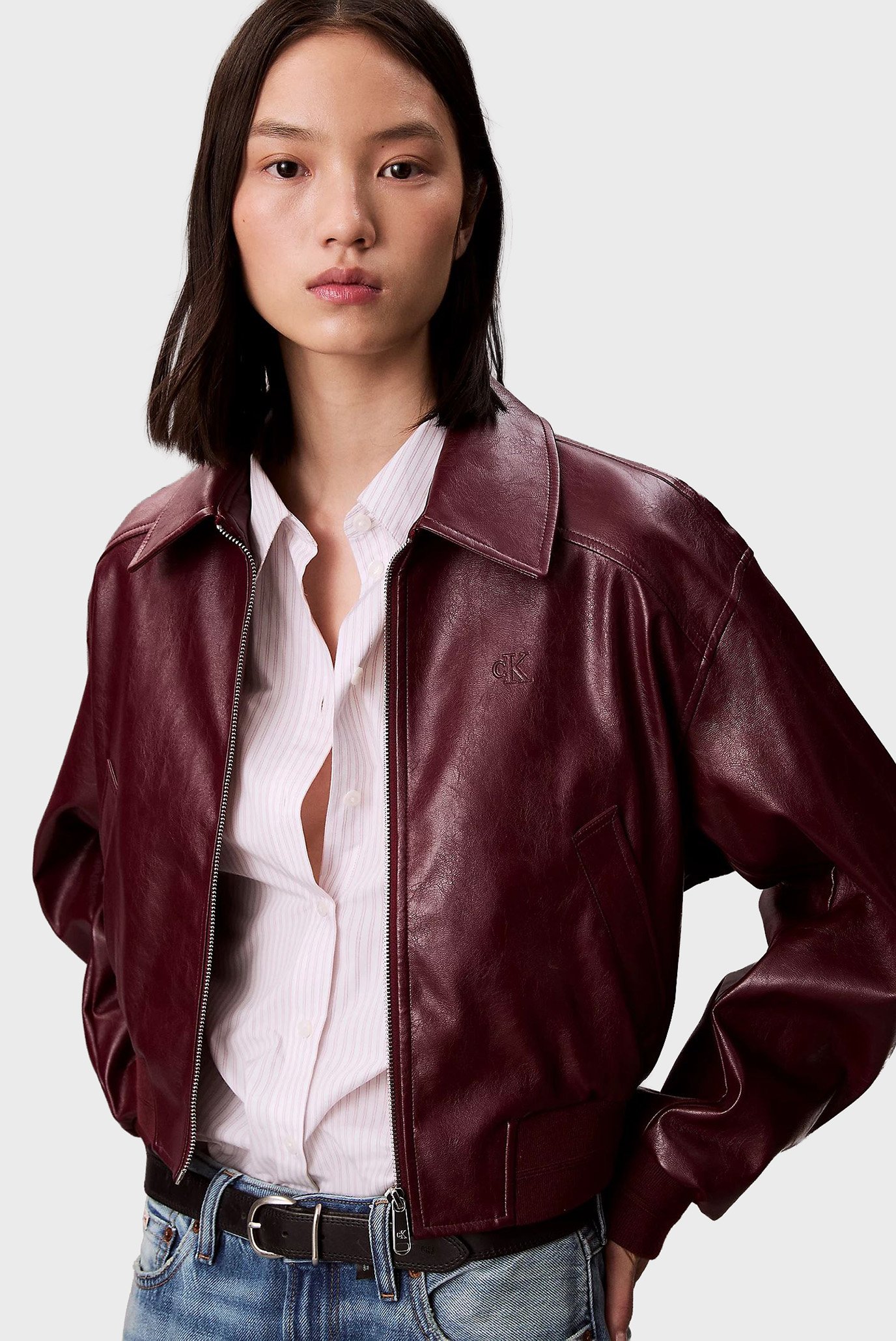 Куртка кожаная A-Cropped Crinkle Faux Leather B 4