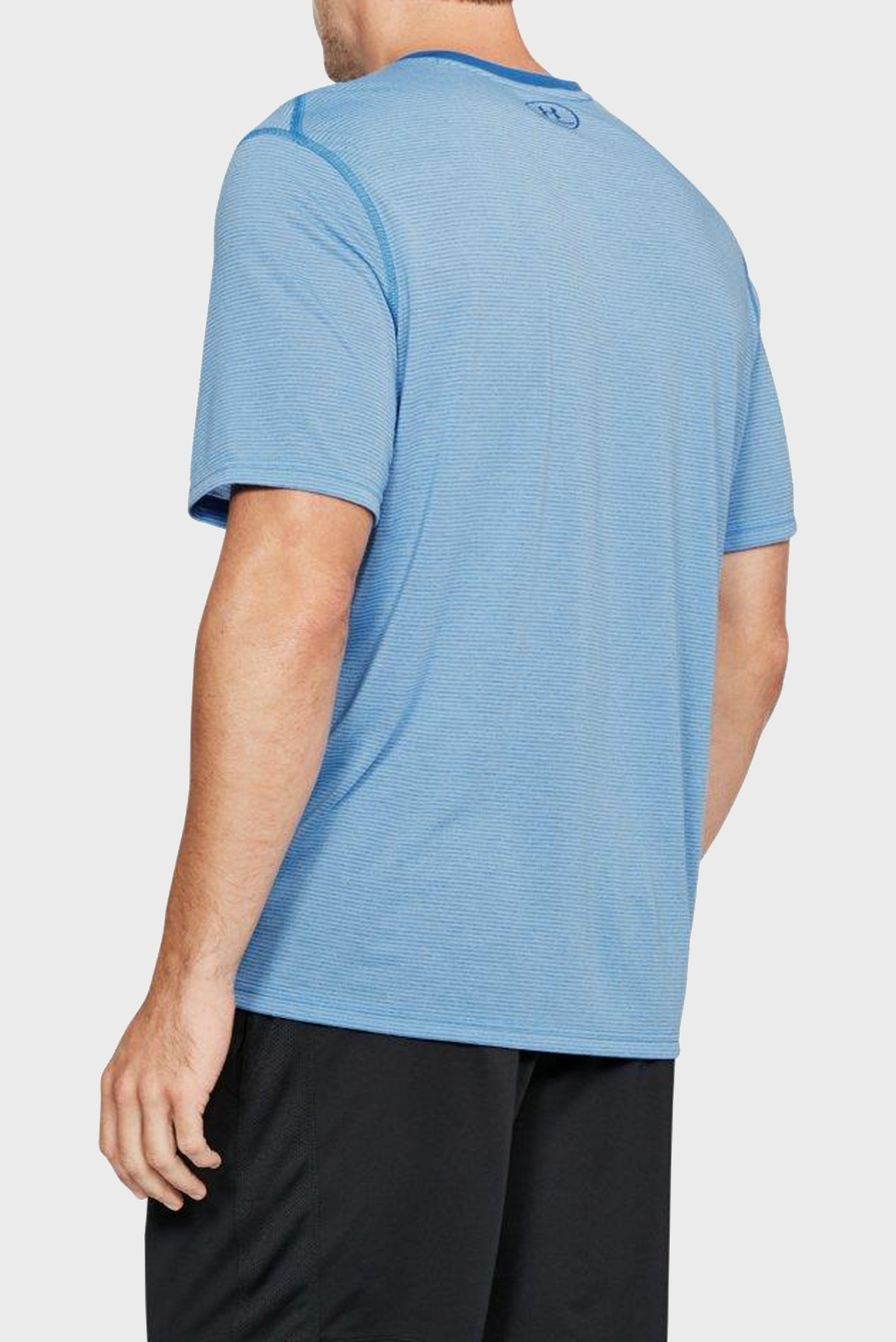 Голубая мужская футболка UA THREADBORNE STRIPE SS 7
