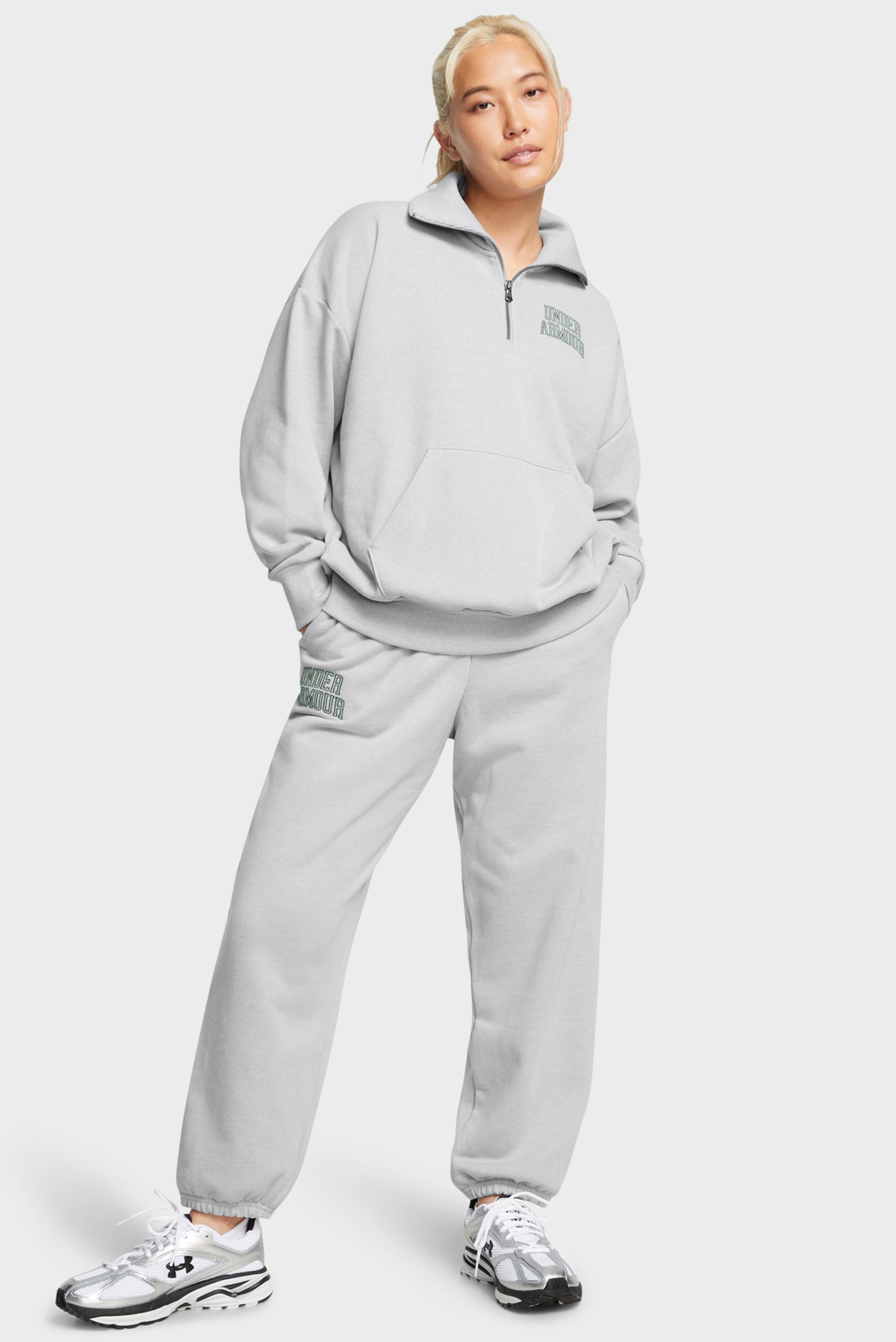 Женская серая спортивная кофта UA Icon HWT Terry OS HZ 2