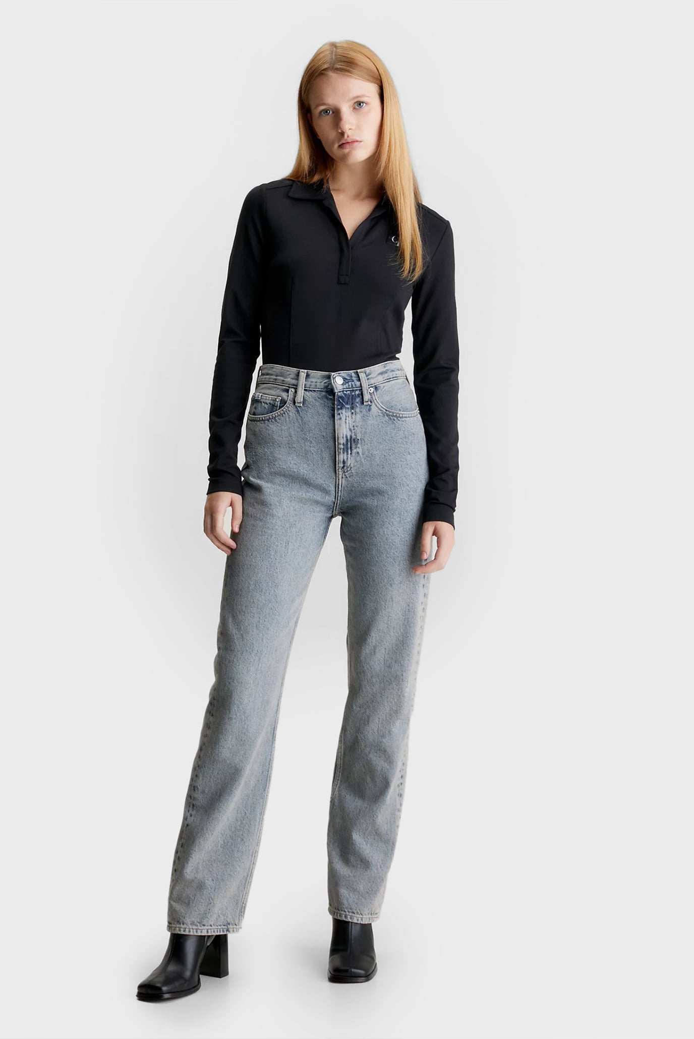 Женские голубые джинсы HIGH RISE STRAIGHT 2