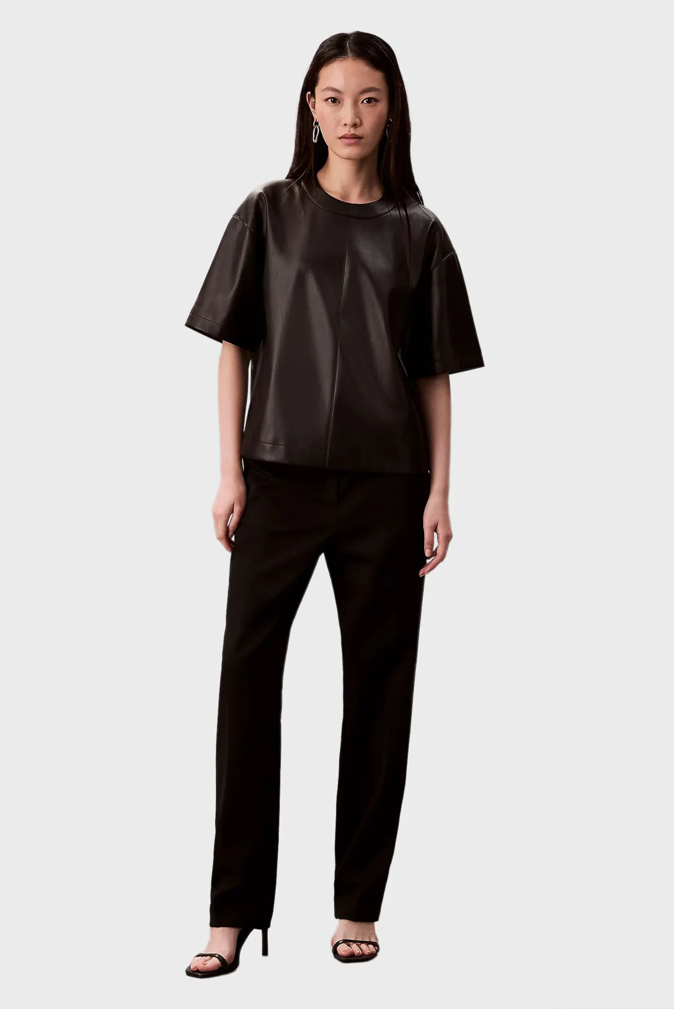 Топ Crinkled Leather T-shirt 2