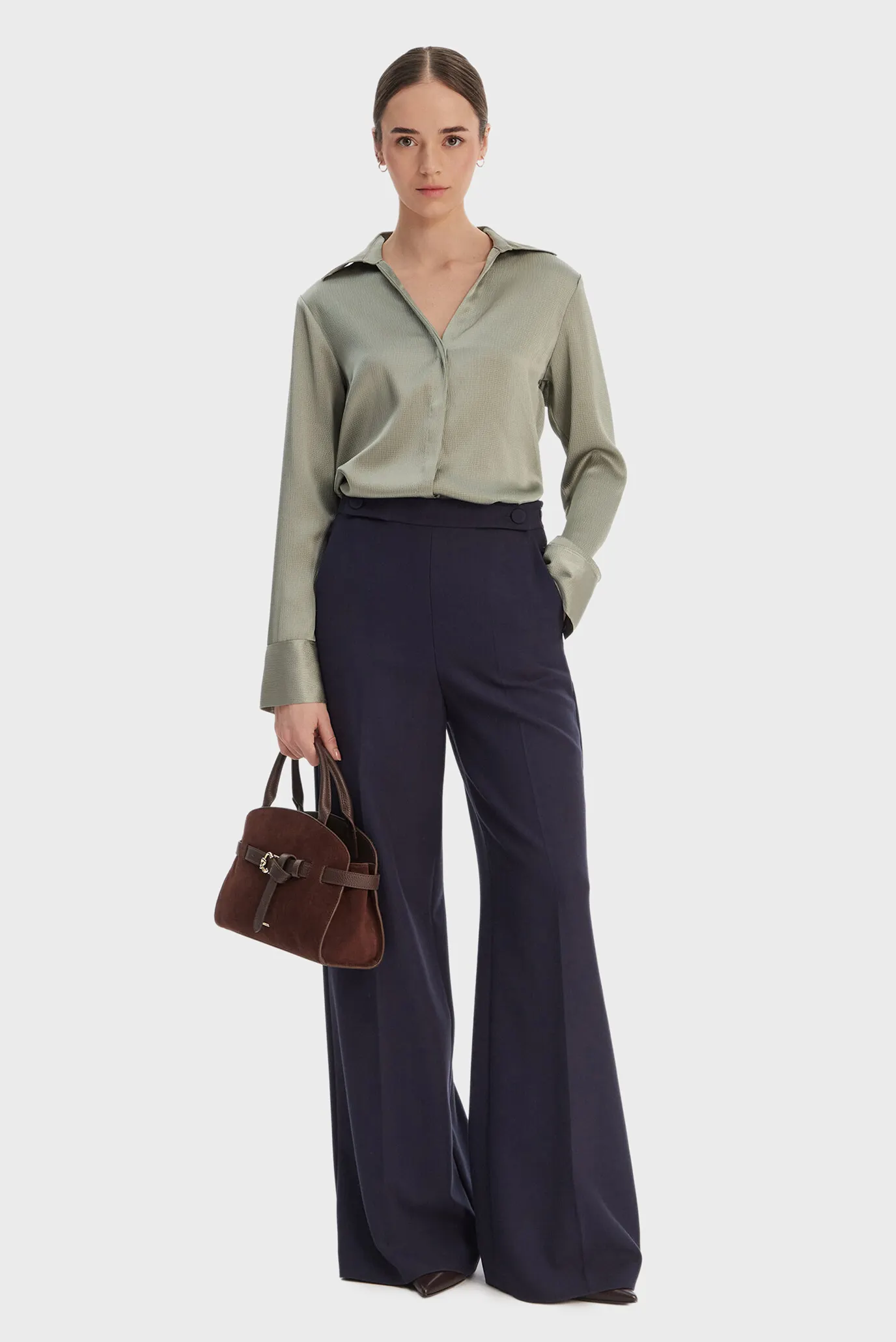 Рубашка HAMMERED SATIN FITTED SHIRT 2