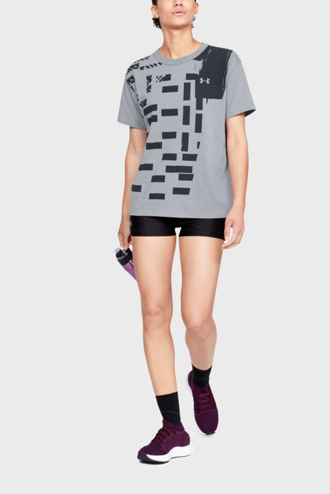 Женская серая футболка с принтом Graphic Patchwork Girlfriend Crew 8