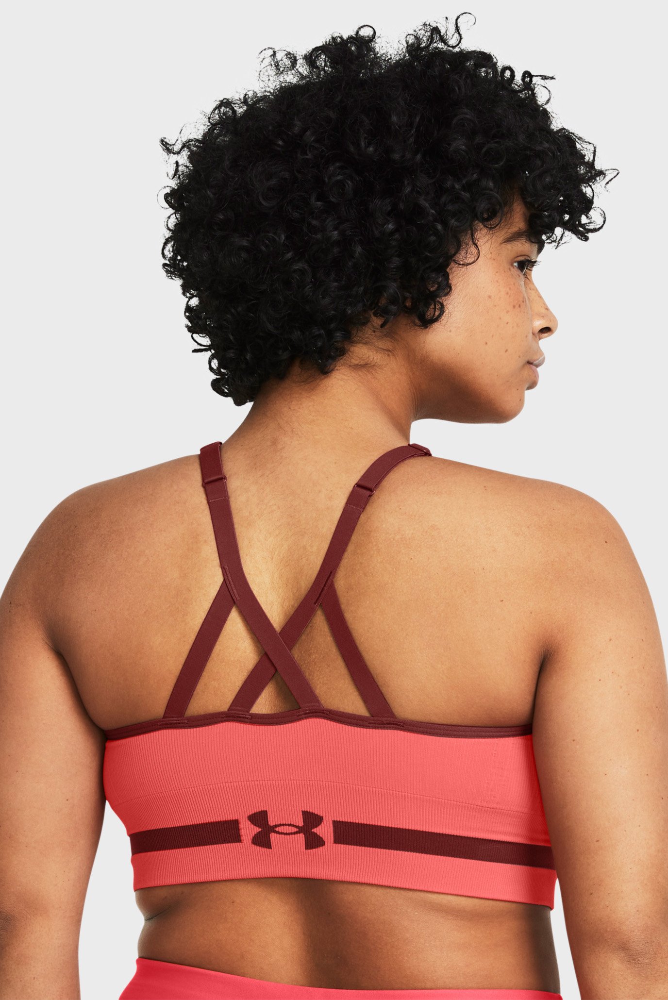 Топ/UA Seamless Low Long Bra-PNK 6