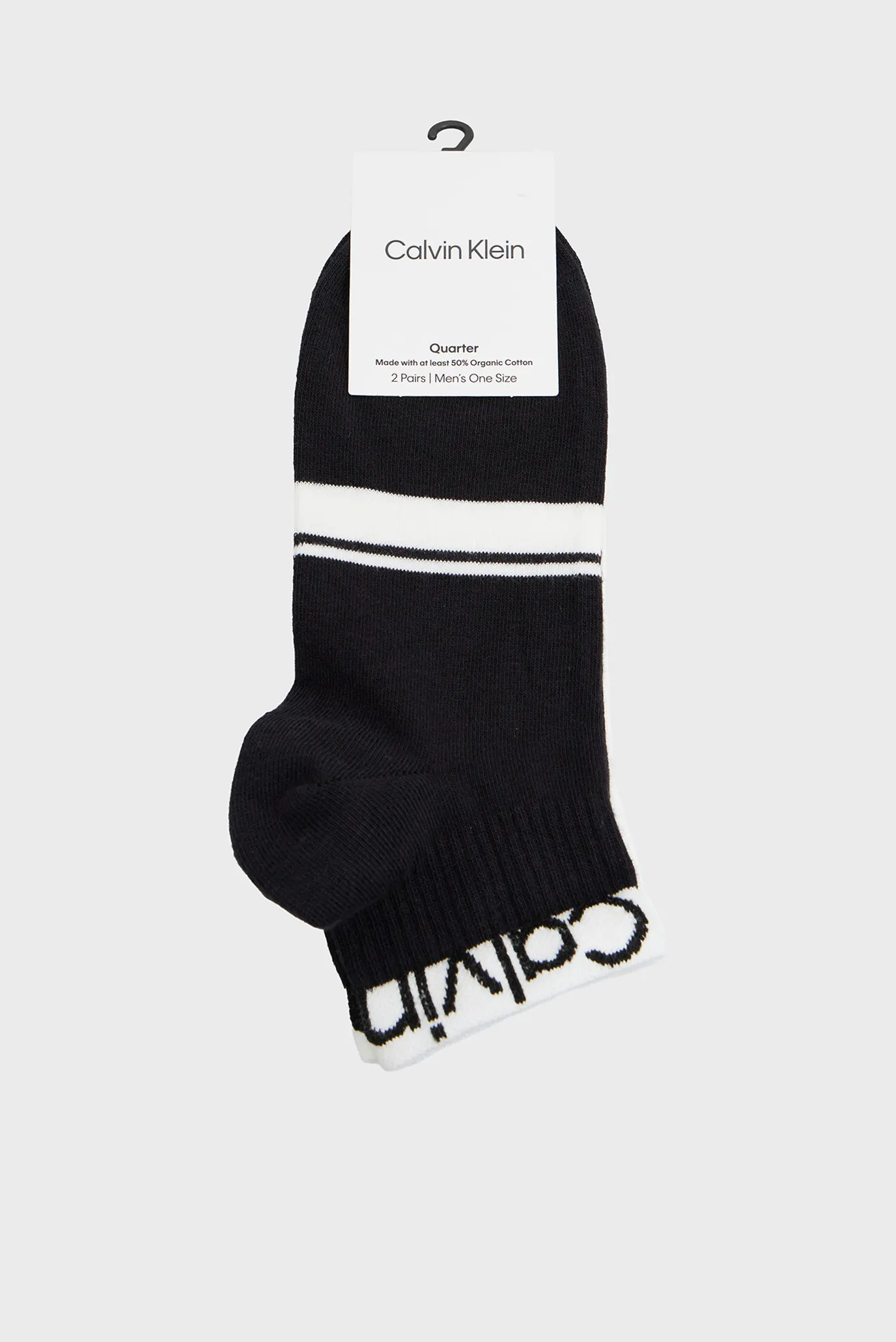 Носки CK MEN QUARTER 2P LOGO STRIPE 1