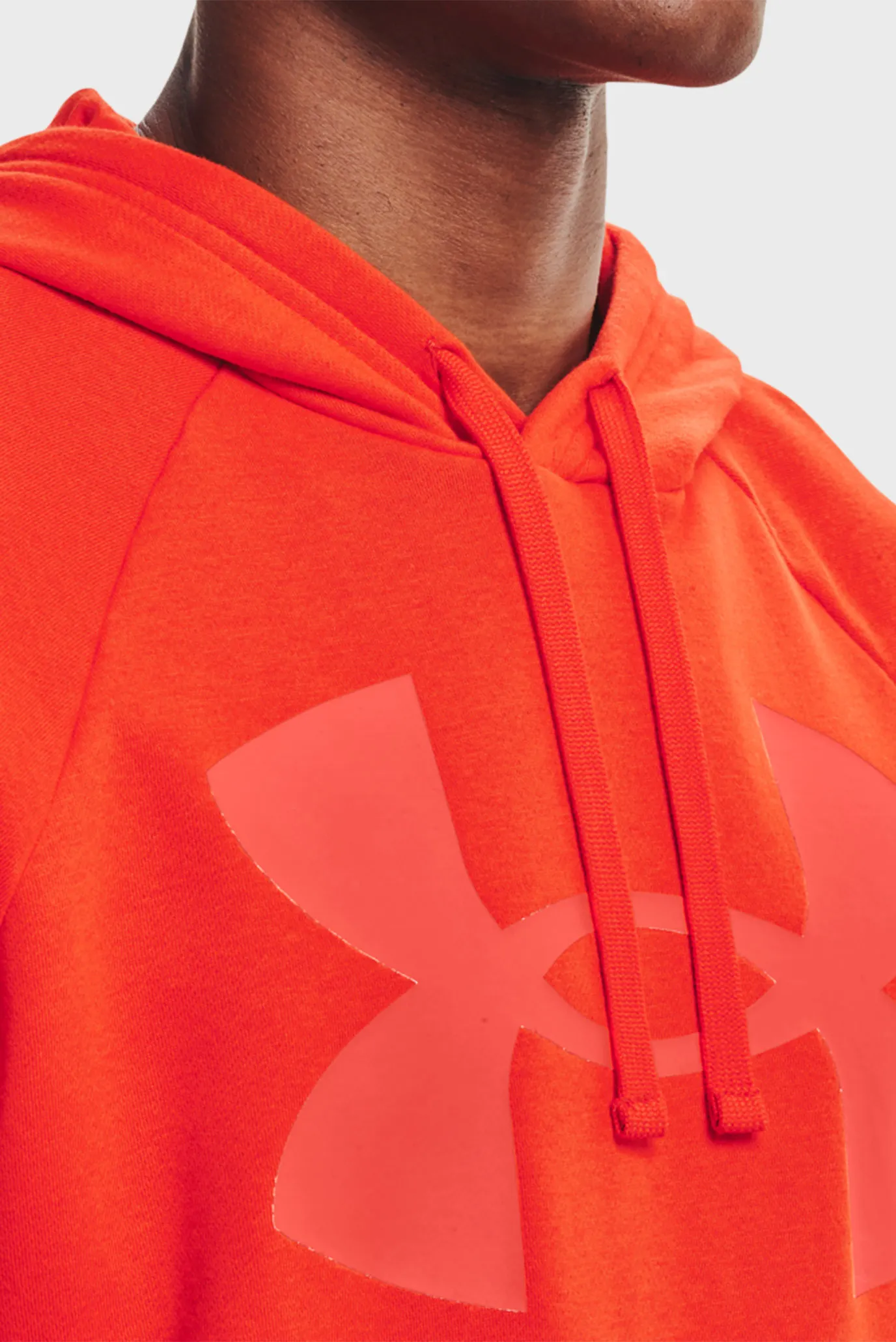 Мужское оранжевое худи UA Rival Fleece Big Logo HD 10