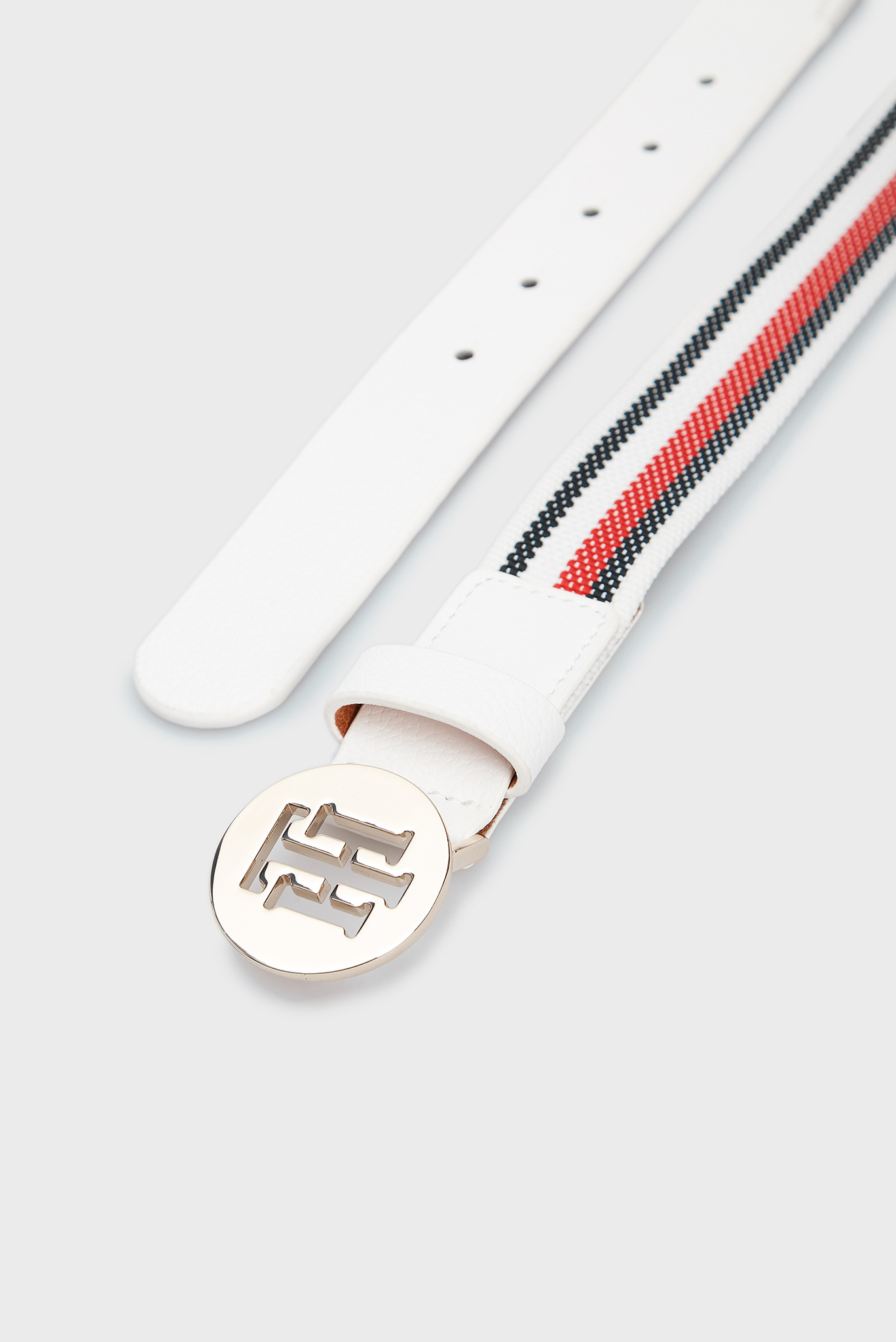 Женский белый ремень TH ROUND ELASTIC BELT 3.0 3