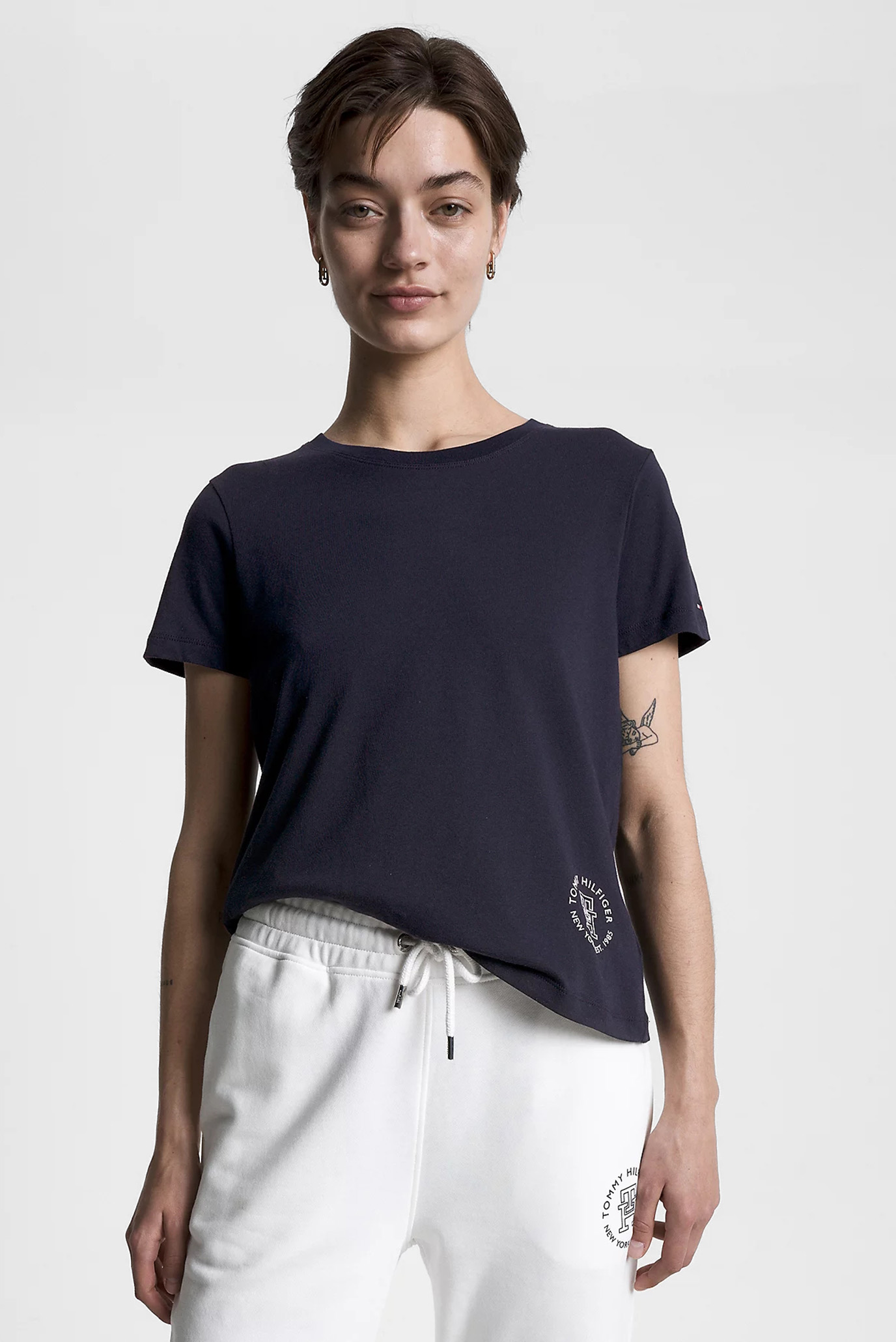 Женская темно-синяя футболка REG ROUND MD TH C-NK SS 6