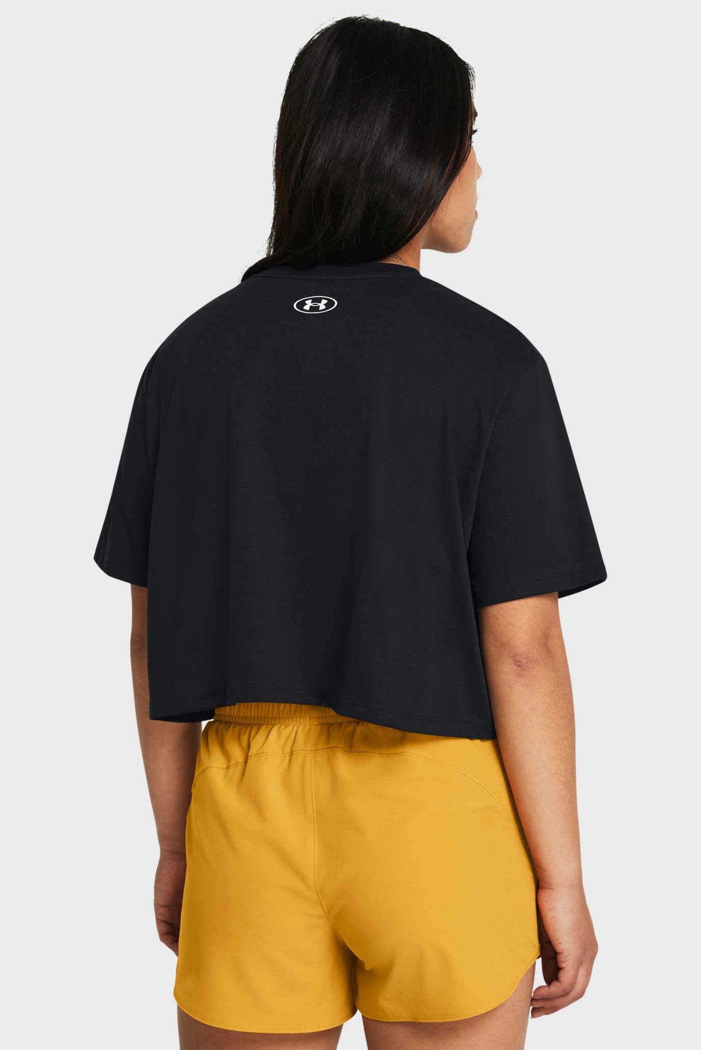 Женская черная футболка UA W BOXY CROP LOGO 2