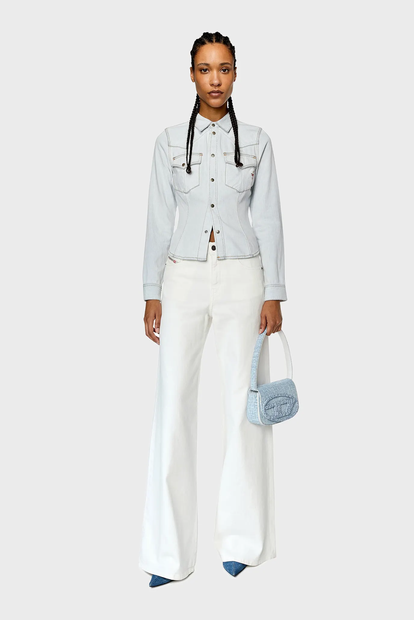 Женские белые джинсы 1978 L.32 5