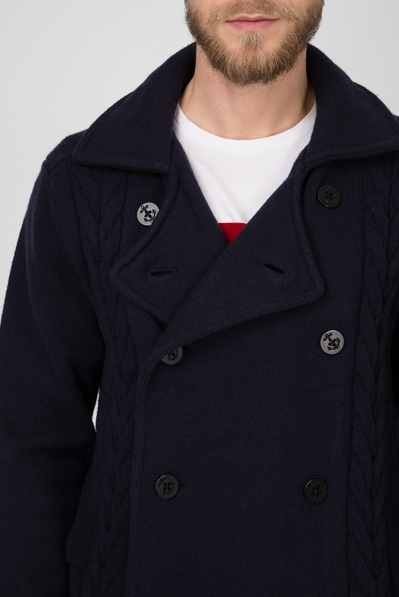 Мужское темно-синее полупальто 9