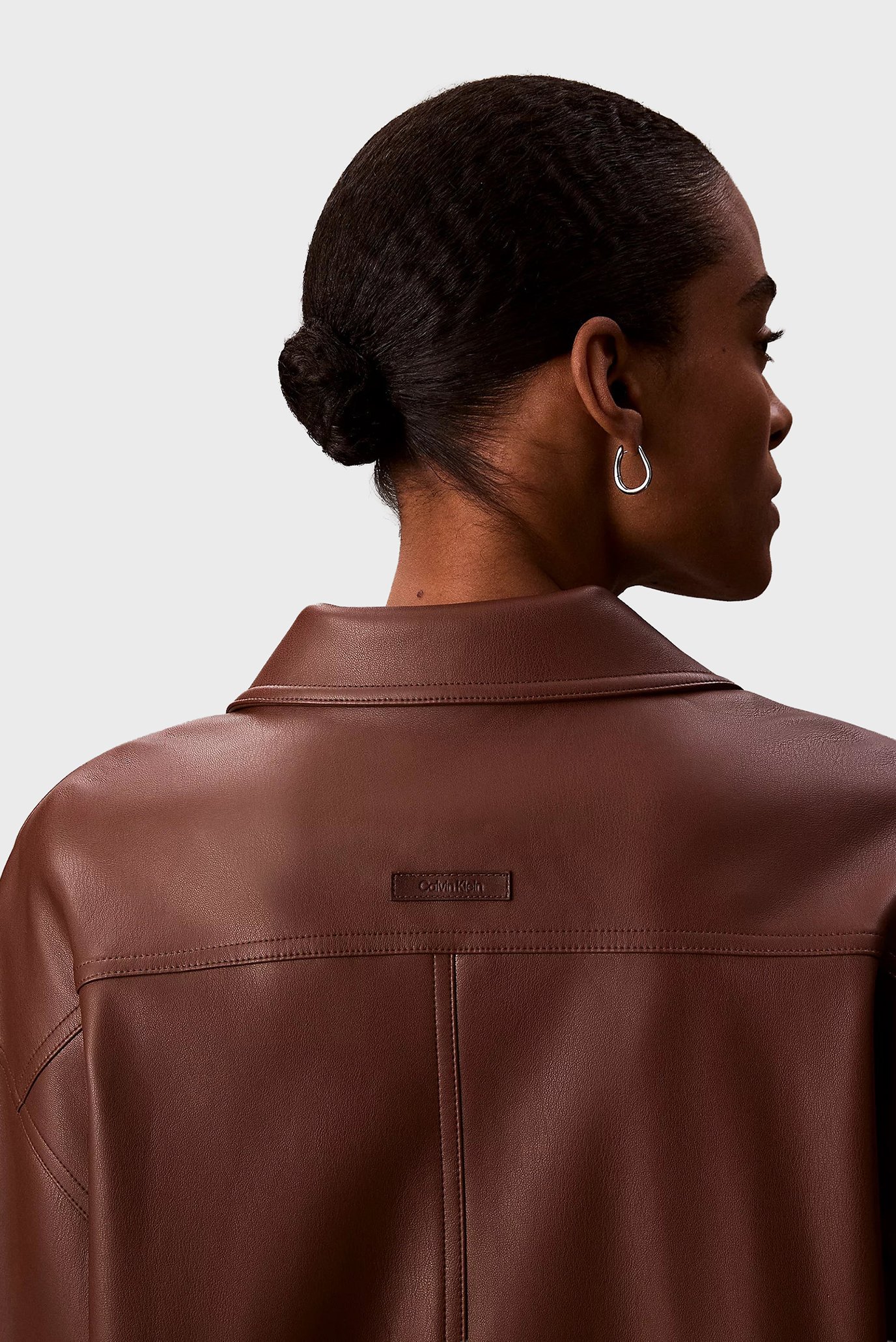 Рубашка Faux Leather Shirt 5