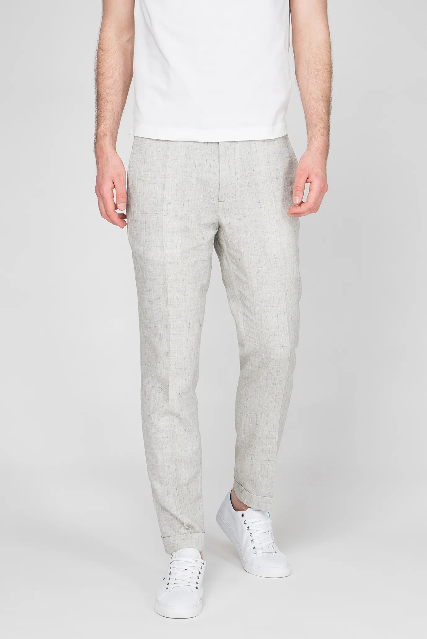 Мужские серые брюки SLIM FIT LINEN BLEND 6