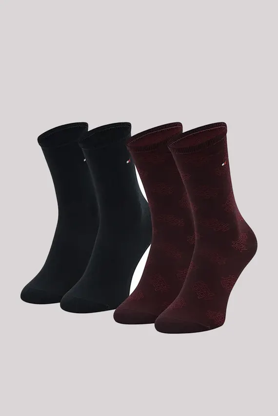 Носки TH WOMEN SOCK 2P TENCEL MONOGRAM AOP Tommy Hilfiger