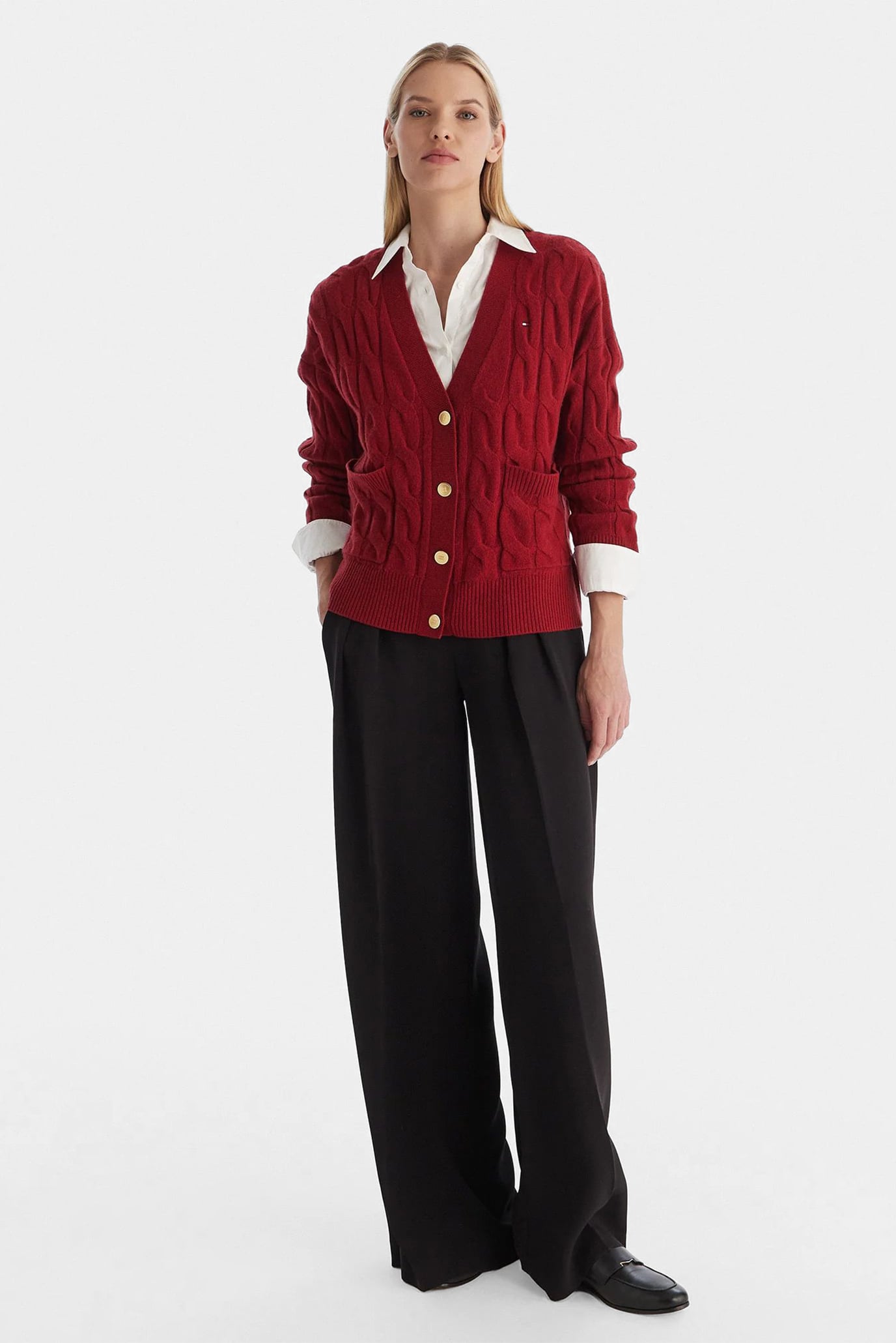 Кардиган SOFT WOOL CABLE V-NK LS CARDI 2