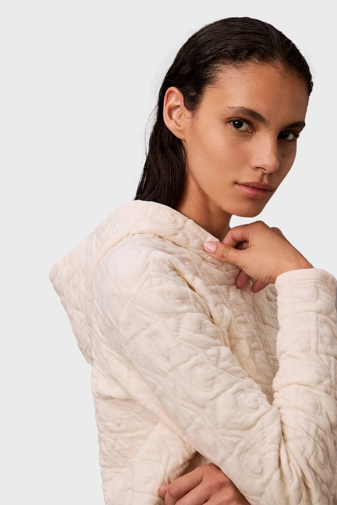 Женское белое худи с узором HOODIE 4