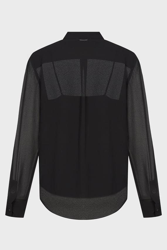 Женская черная блуза GEORGETTE CUT OUT BLOUSE