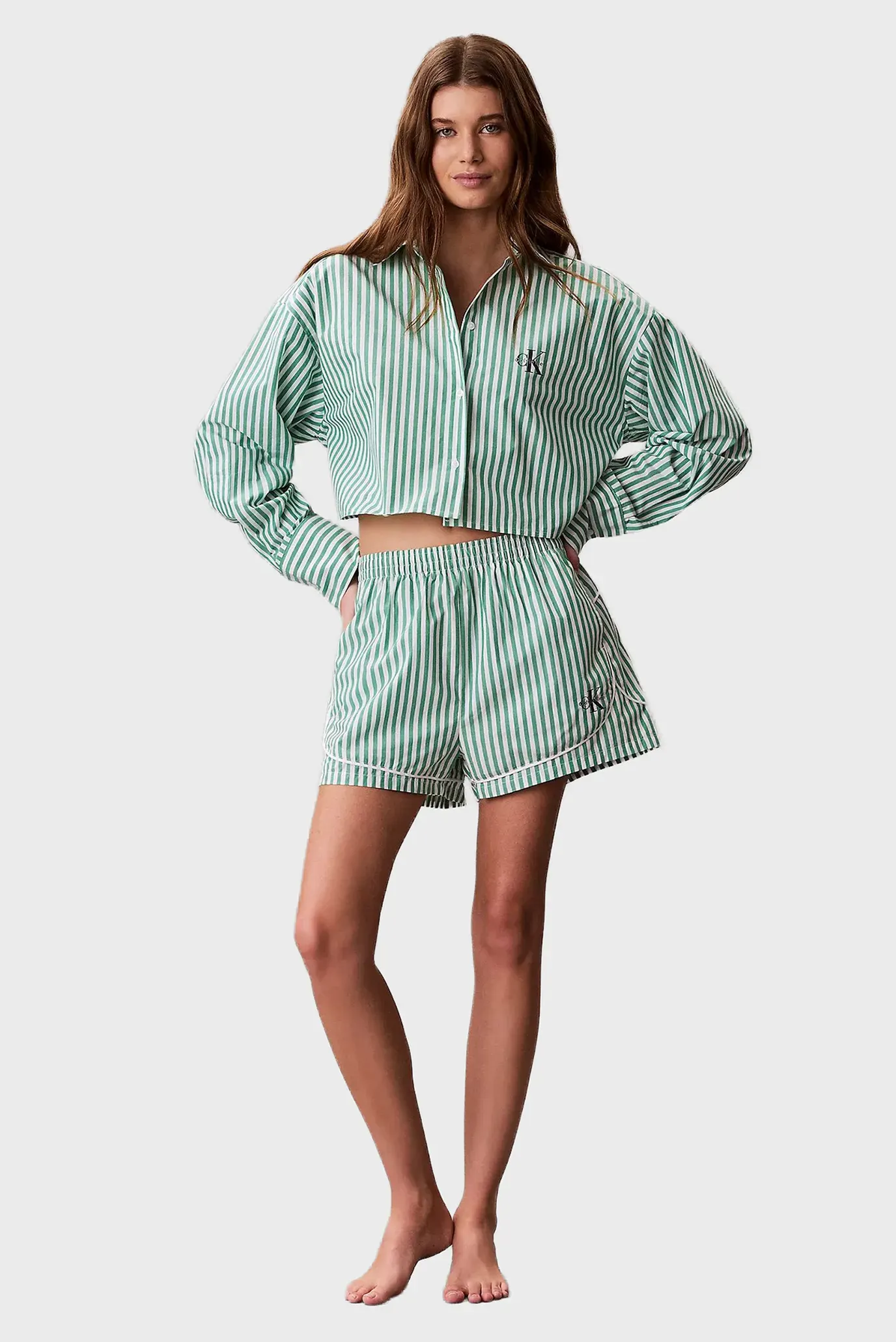Ночная рубашка CK GRAPHIC CROPPED POPLIN SHIRT 2