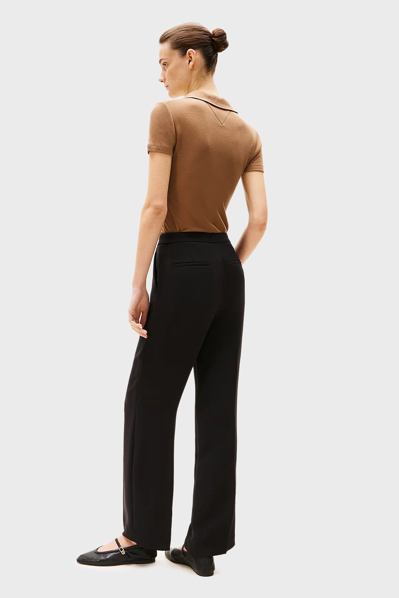 Женские черные брюки CREPE RELAXED STRAIGHT PANT 3