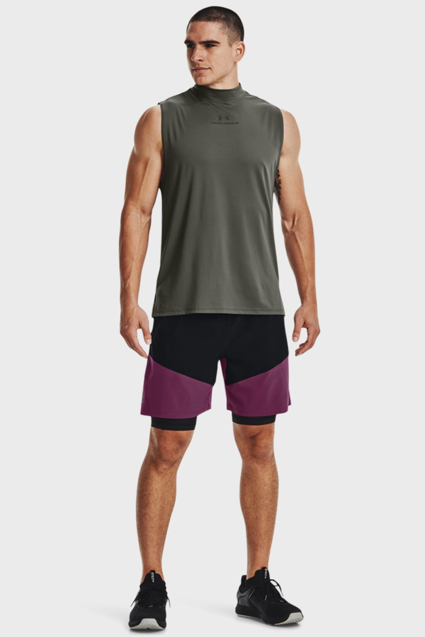 Мужские фиолетовые шорты UA BTG Woven 2-in-1 Shorts Under Armour Мужские фиолетовые шорты UA BTG Woven 2-in-1 Shorts 2