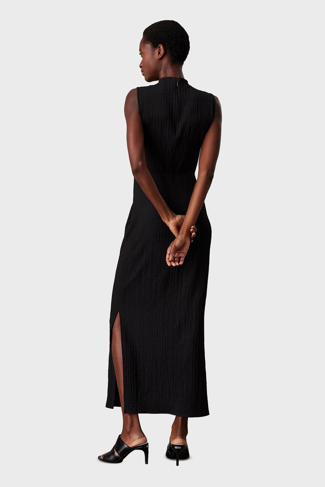 Женское черное платье CRINKLE JERSEY ANKLE DRESSCalvin Klein Женское черное платье CRINKLE JERSEY ANKLE DRESS 2