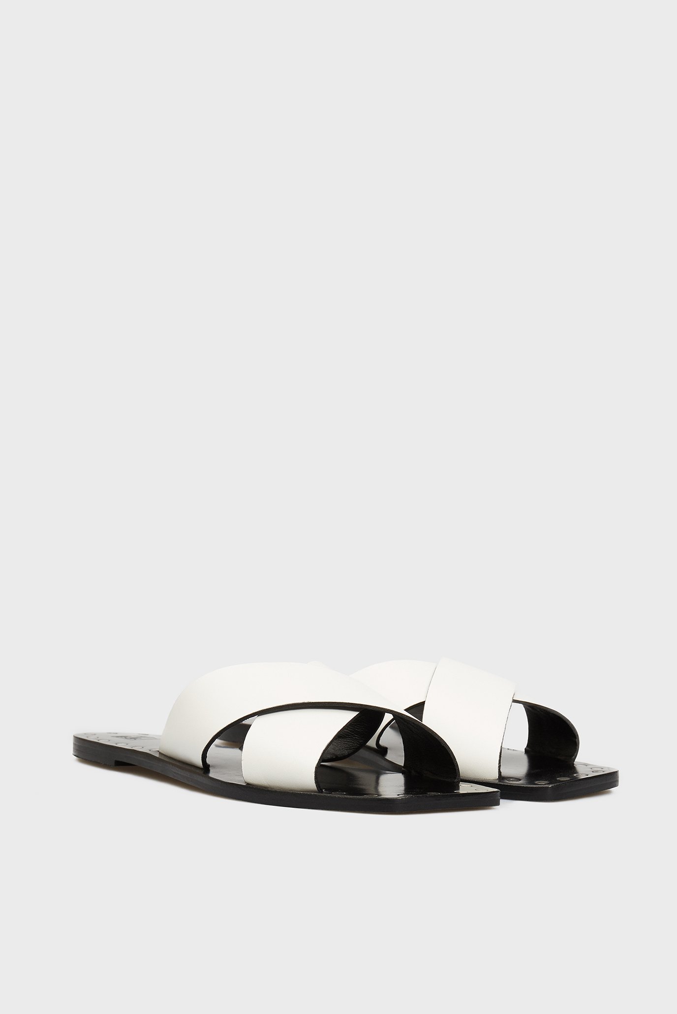 Женские белые кожаные слайдеры Adrianna 8