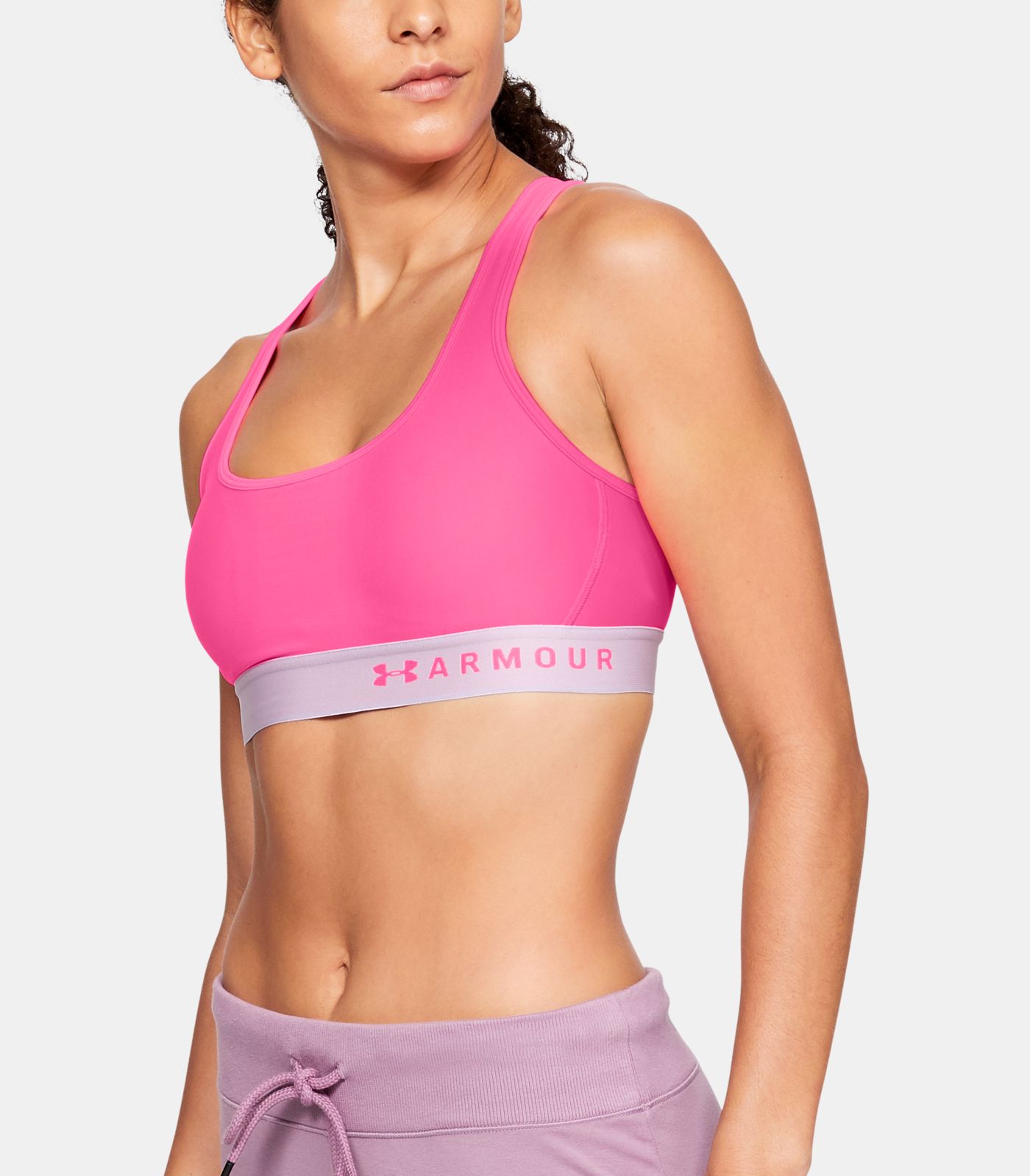 Женский розовый топ Armour Mid Crossback Bra 5