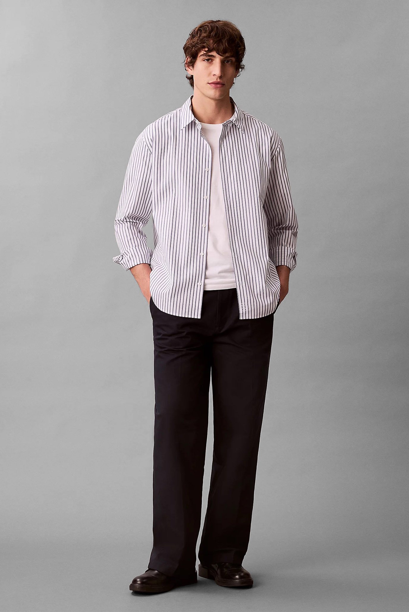 Рубашка LS THIN DBL STRIPE COTTON EASY S 1
