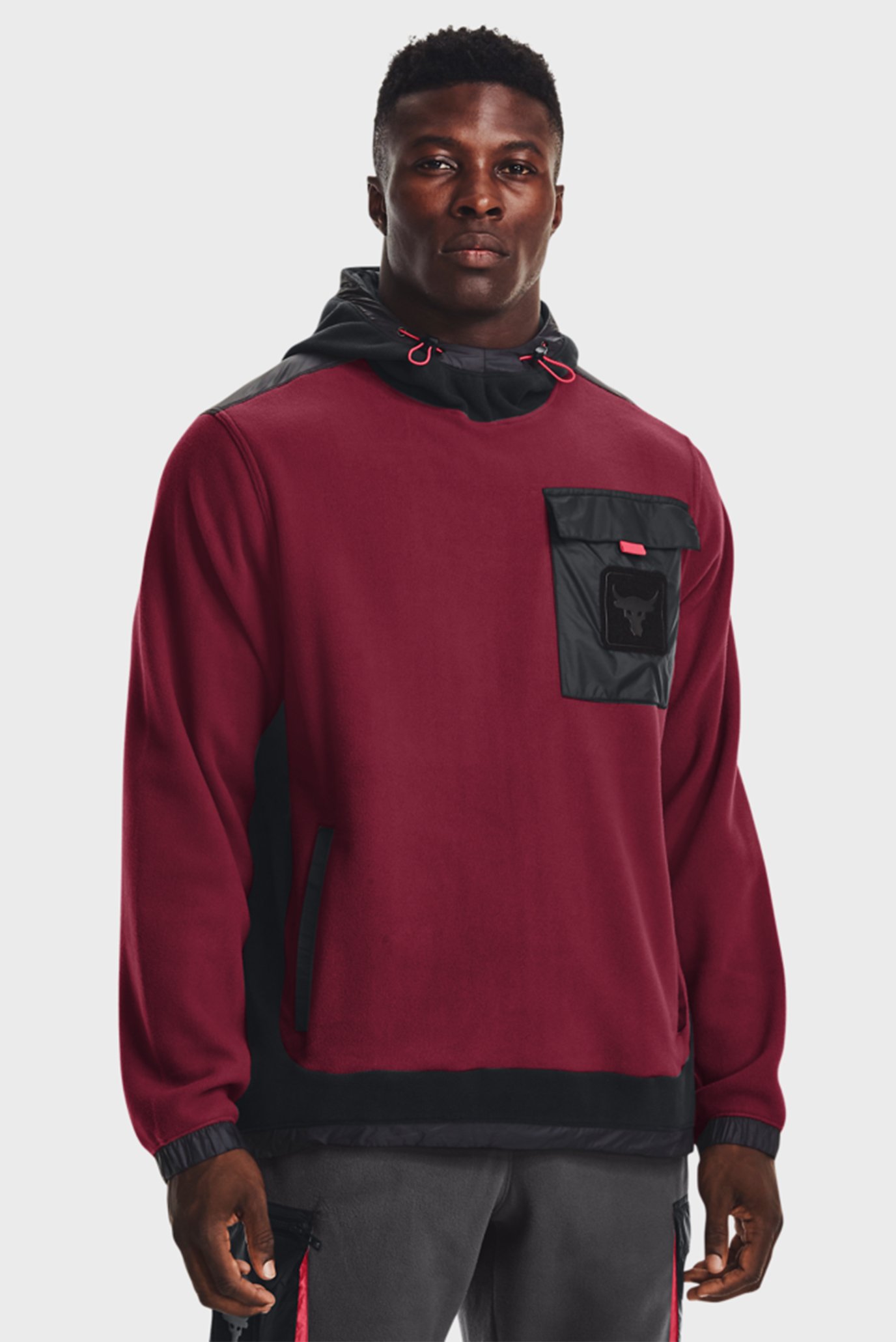 Мужское бордовое худи UA Pjt Rock Microflc HoodieUnder Armour Мужское бордовое худи UA Pjt Rock Microflc Hoodie 7