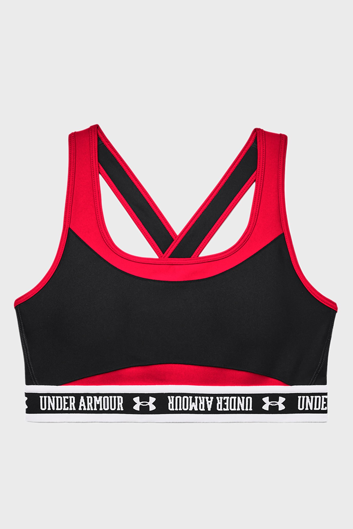 Женский черный спортивный топ UA Crossback Mid Block SPUnder Armour Женский черный спортивный топ UA Crossback Mid Block SP 10