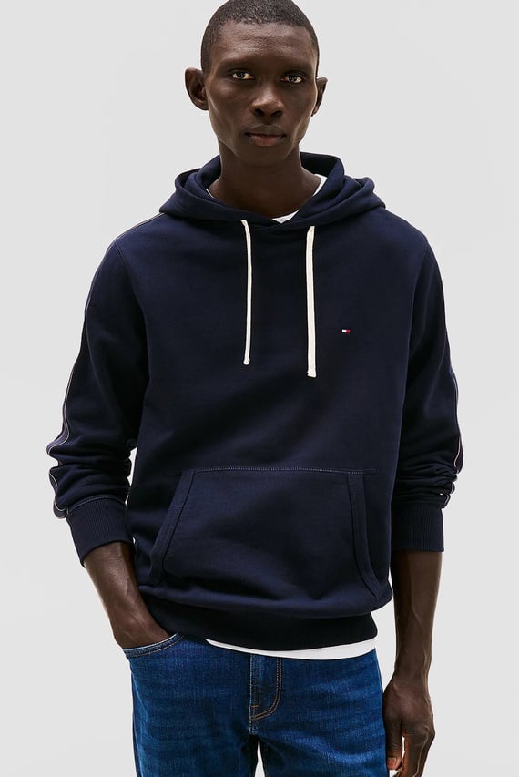 Мужское темно-синее худи GLOBAL STRIPE Tommy Hilfiger Мужское темно-синее худи GLOBAL STRIPE Tommy Hilfiger