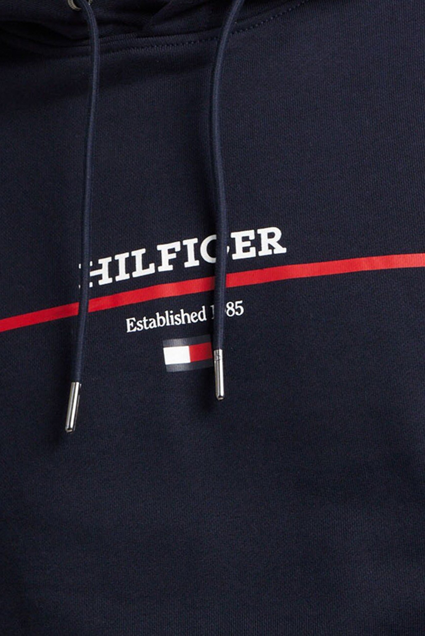 Мужское темно-синее худи HILFIGER STRIPE TERRY 2