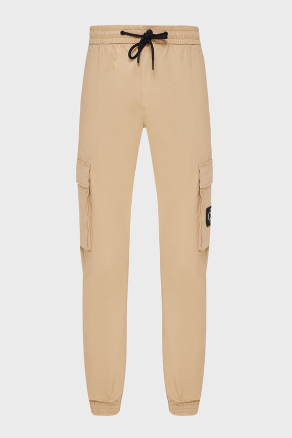 Мужские бежевые карго SKINNY WASHED CARGO