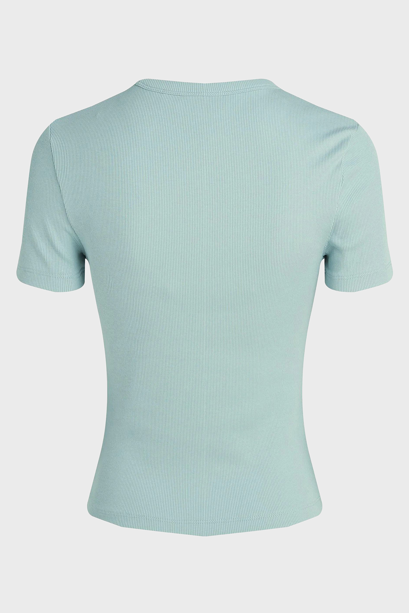 Женская мятная футболка WOVEN LABEL RIB FITTED TEE 2