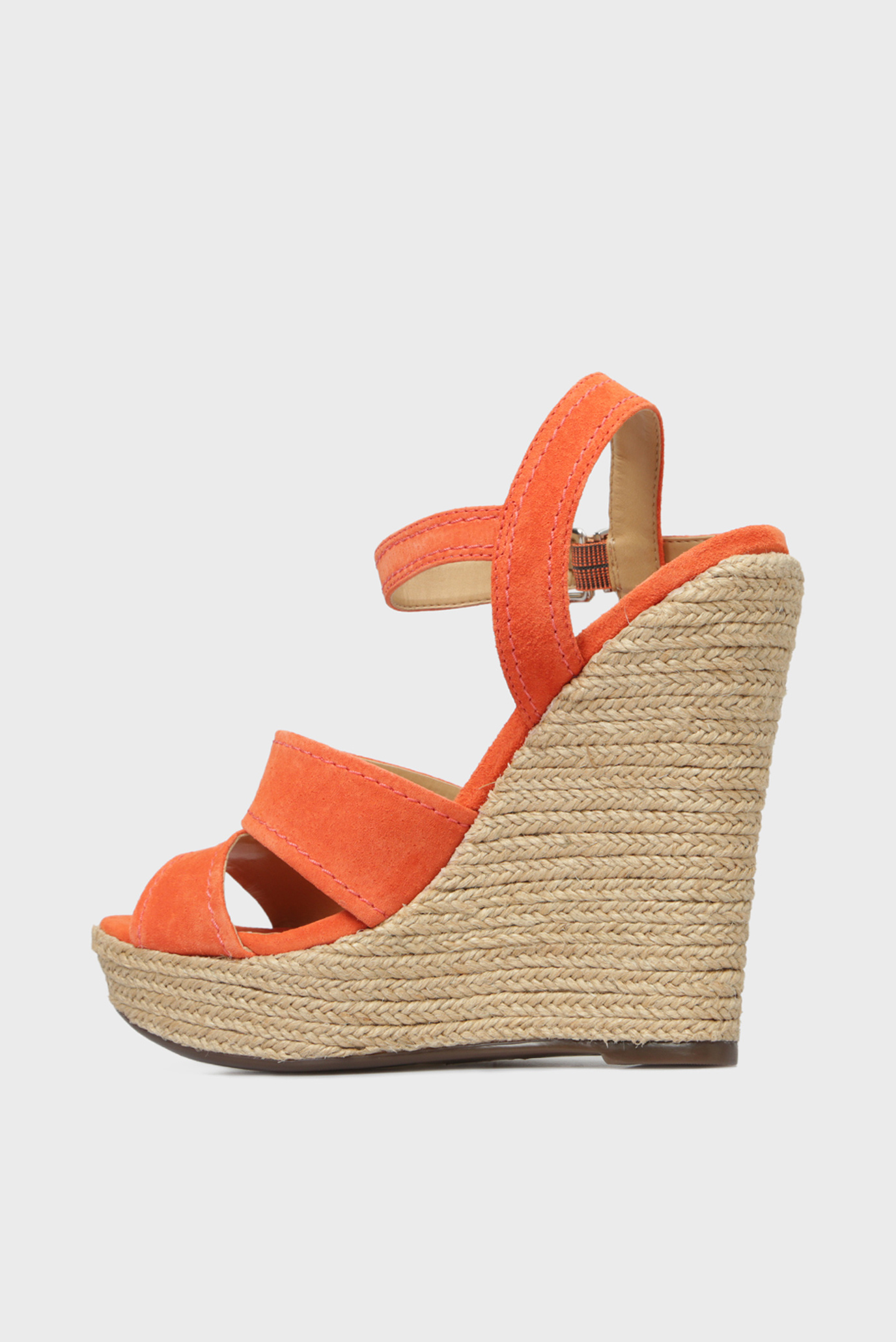 Женские оранжевые босоножки на танкетке 9